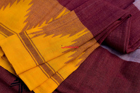 Yellow Maroon with Middle Stripes Kotpad