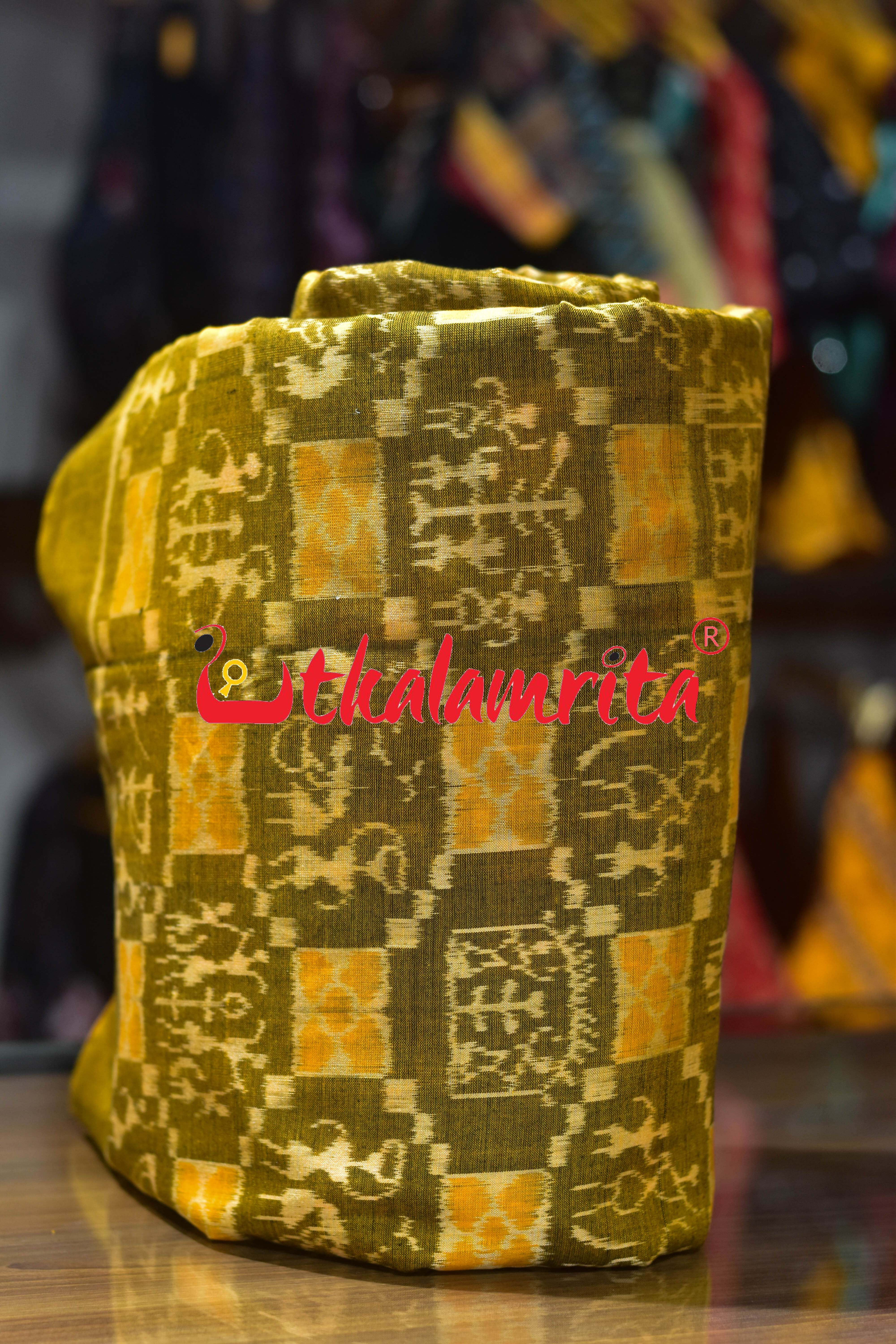 Mustard Yellow Tribal Culture Sambalpuri Cotton (Fabric)