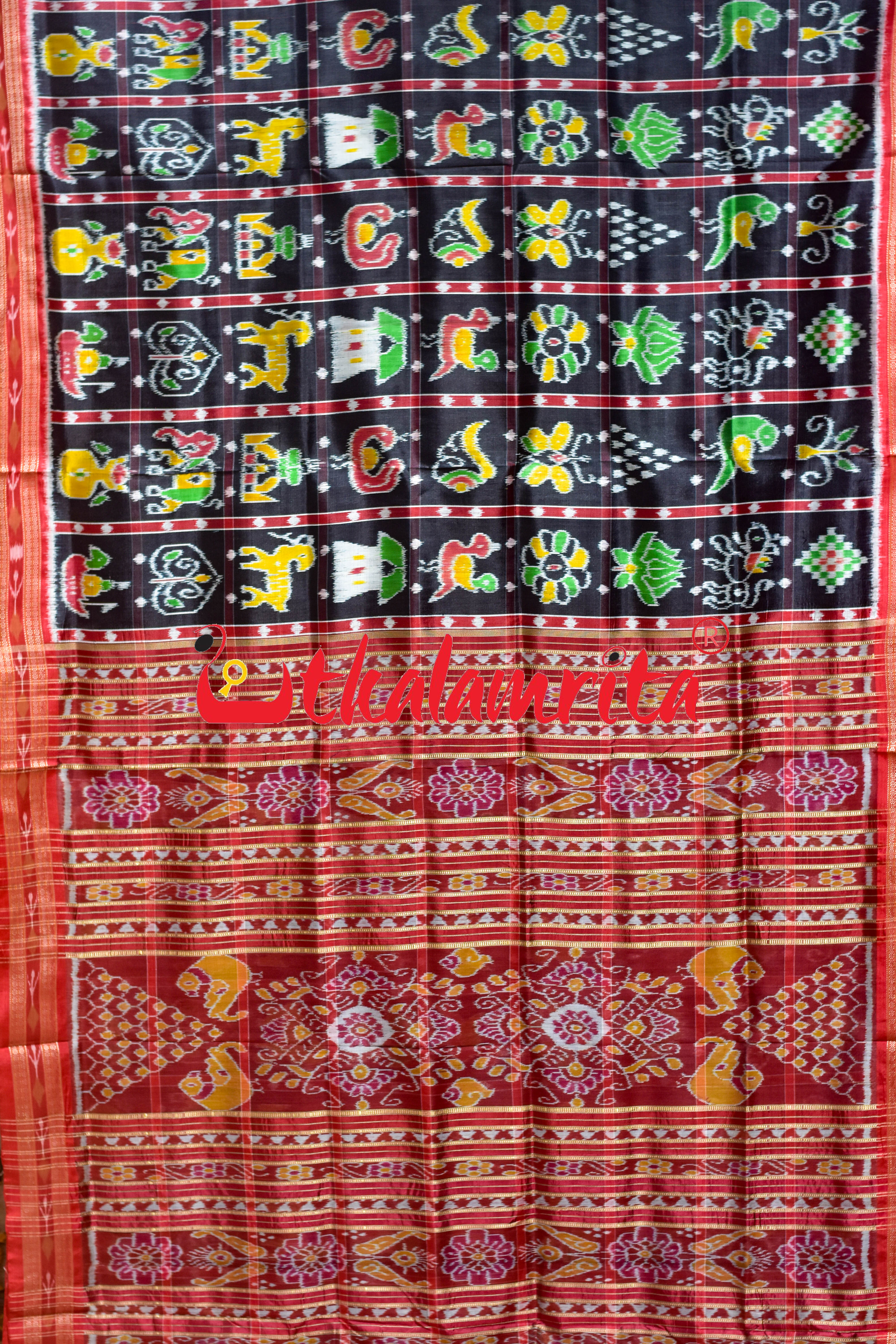 Black Dots Nabakothi Silk Saree