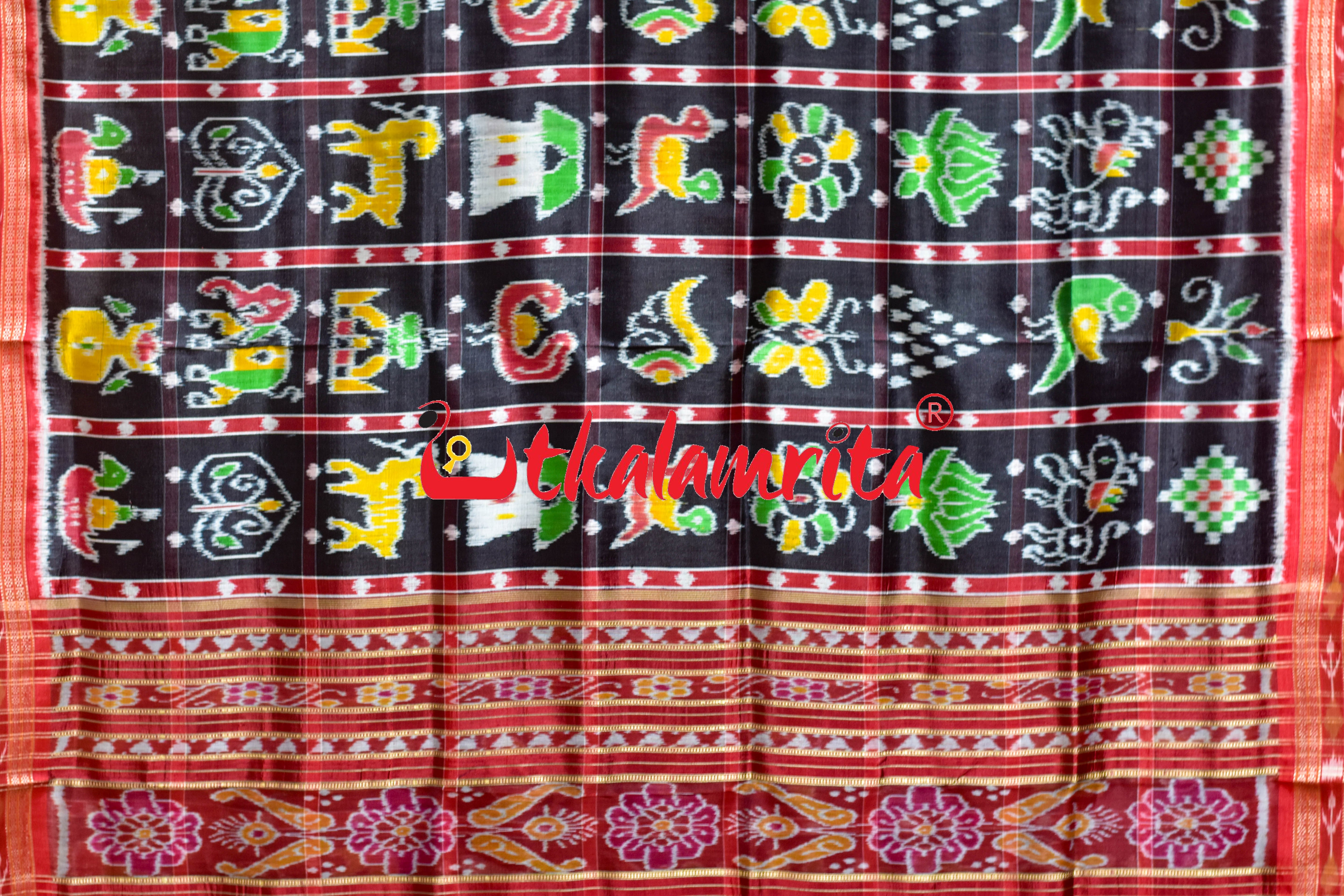 Black Dots Nabakothi Silk Saree