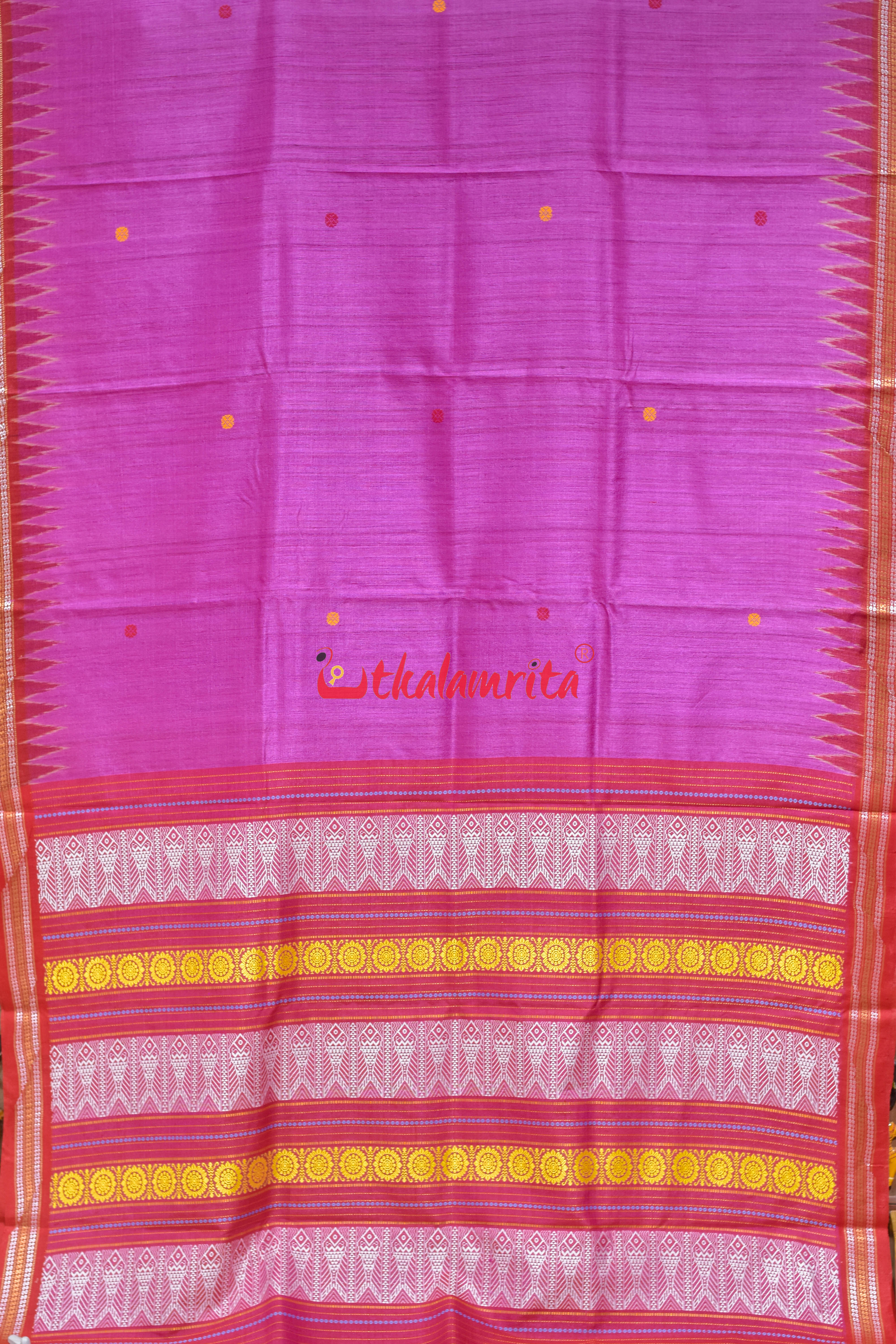 Rani Red Jala Gopalpur Tussar Silk Saree