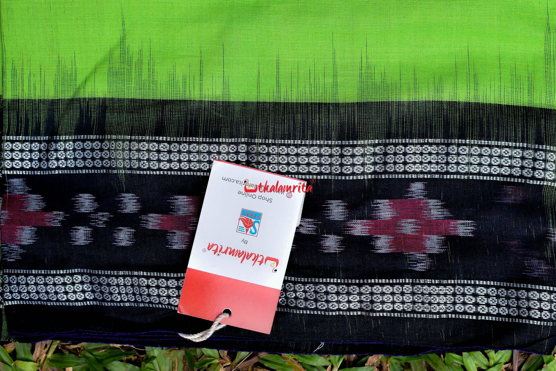 Parrot Green Rekha Buti Saree