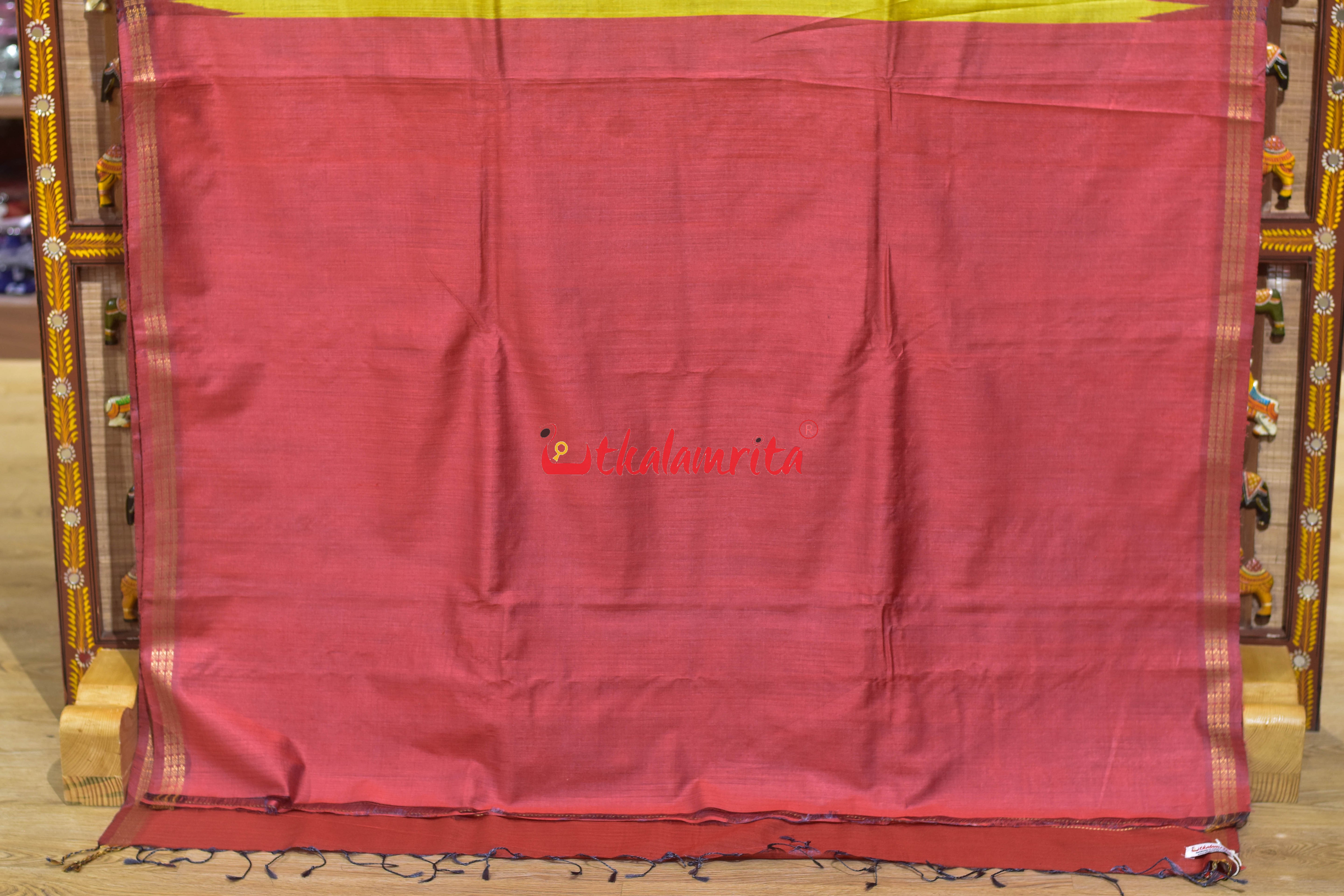Gold Yellow Saraswati Bina Gopalpur Tussar Silk Saree