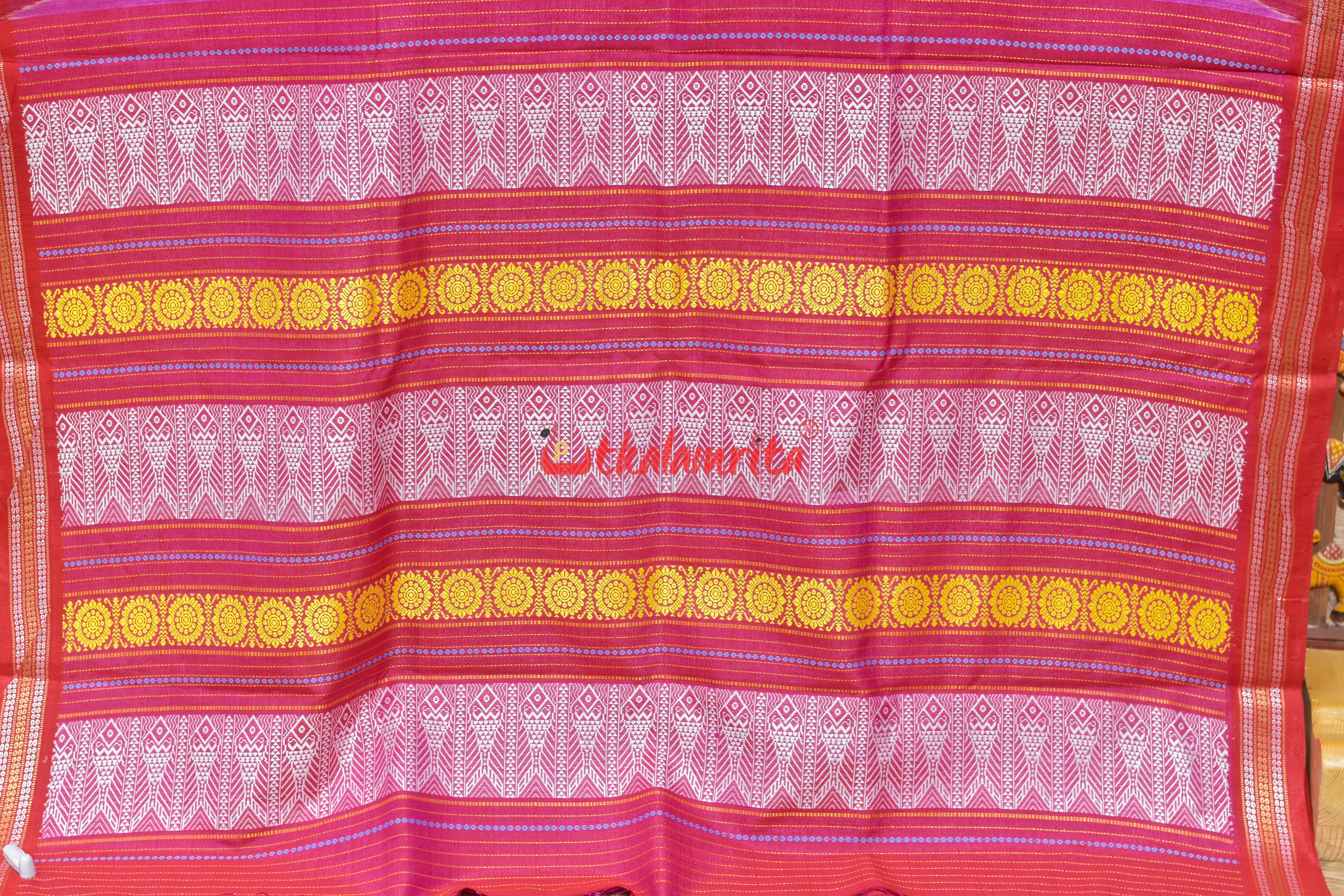 Rani Red Jala Gopalpur Tussar Silk Saree
