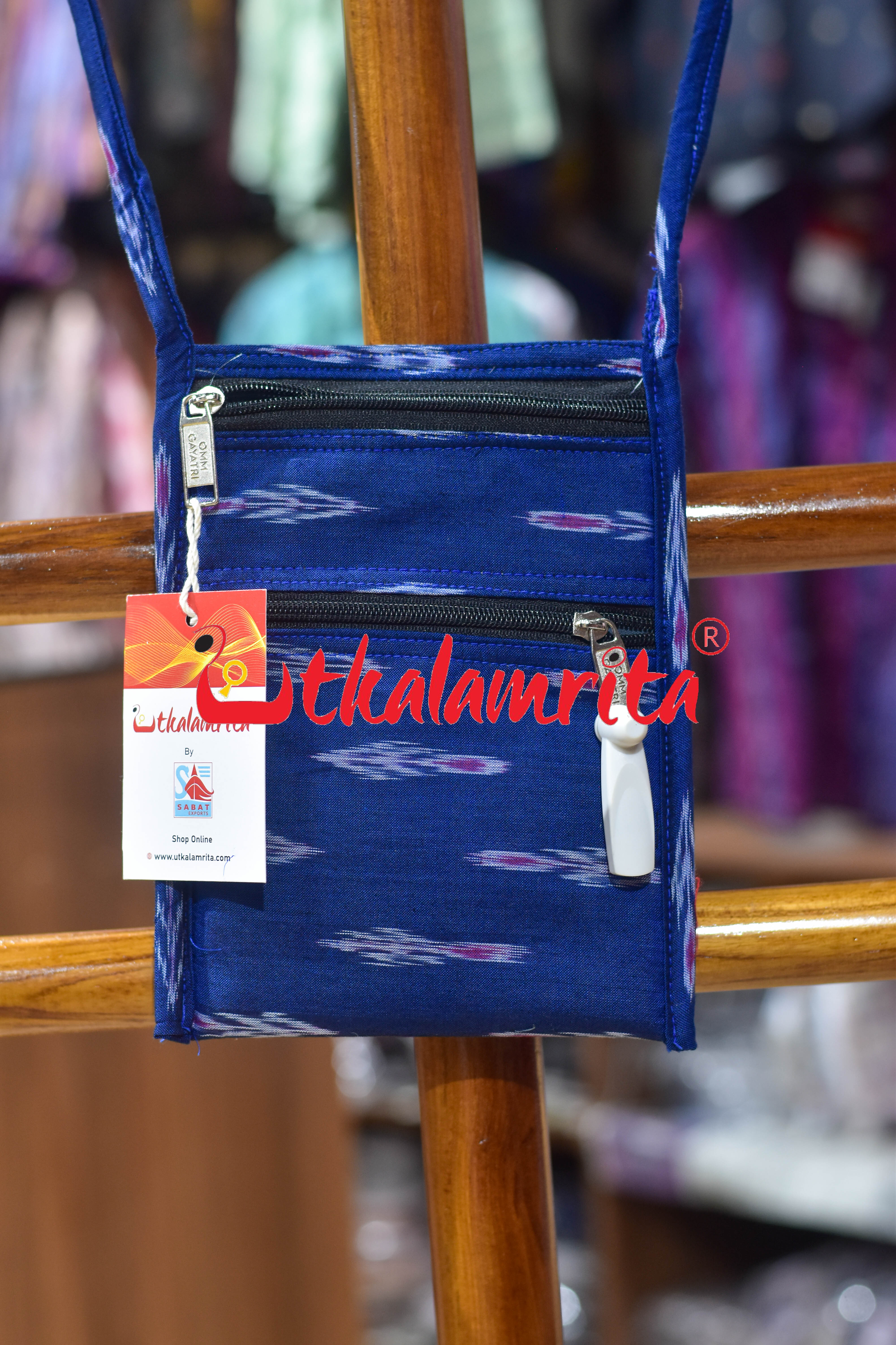 Blue Labanga Bandha Mobile Sling Bag