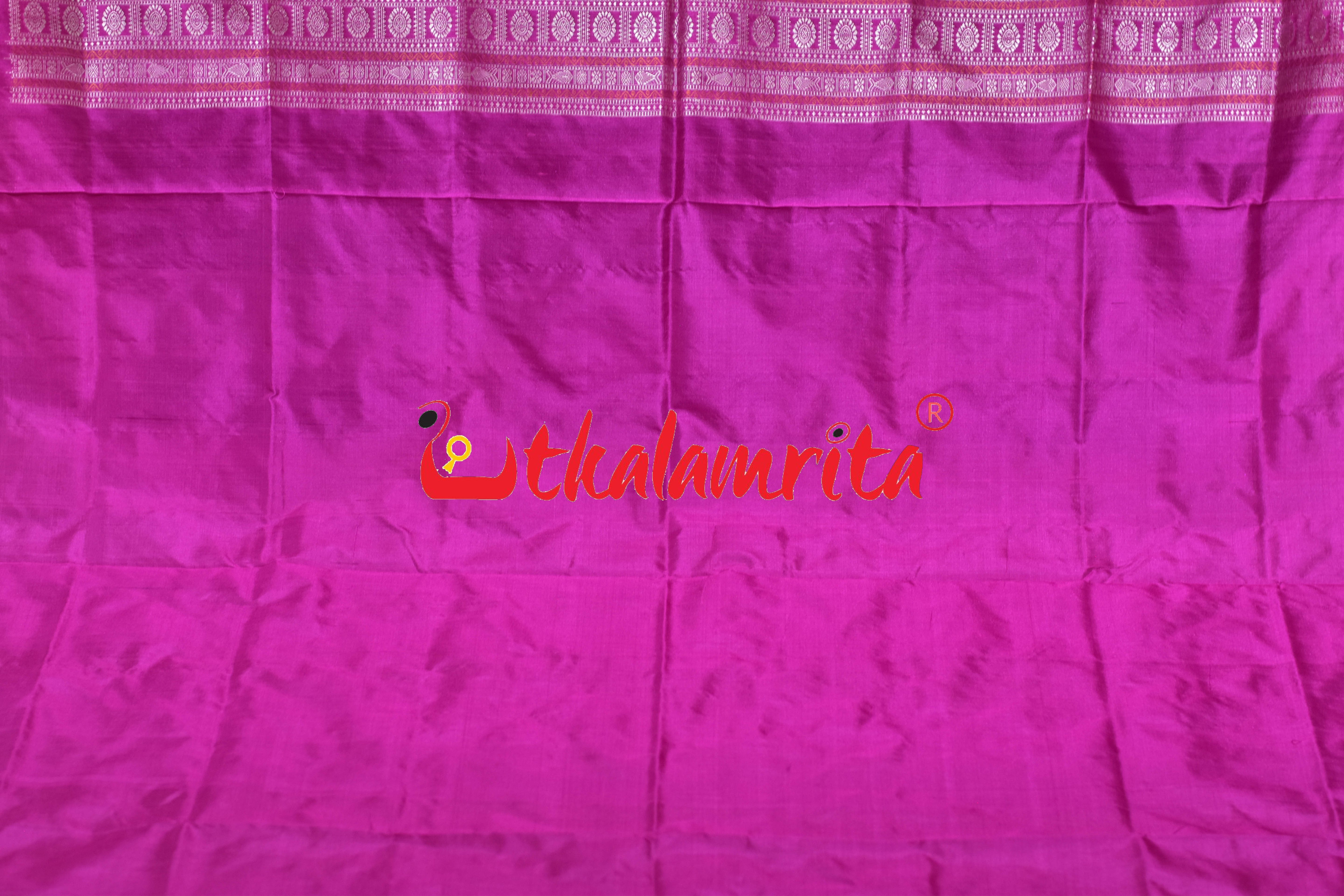 Black Magenta Boita Bomkai Silk Saree