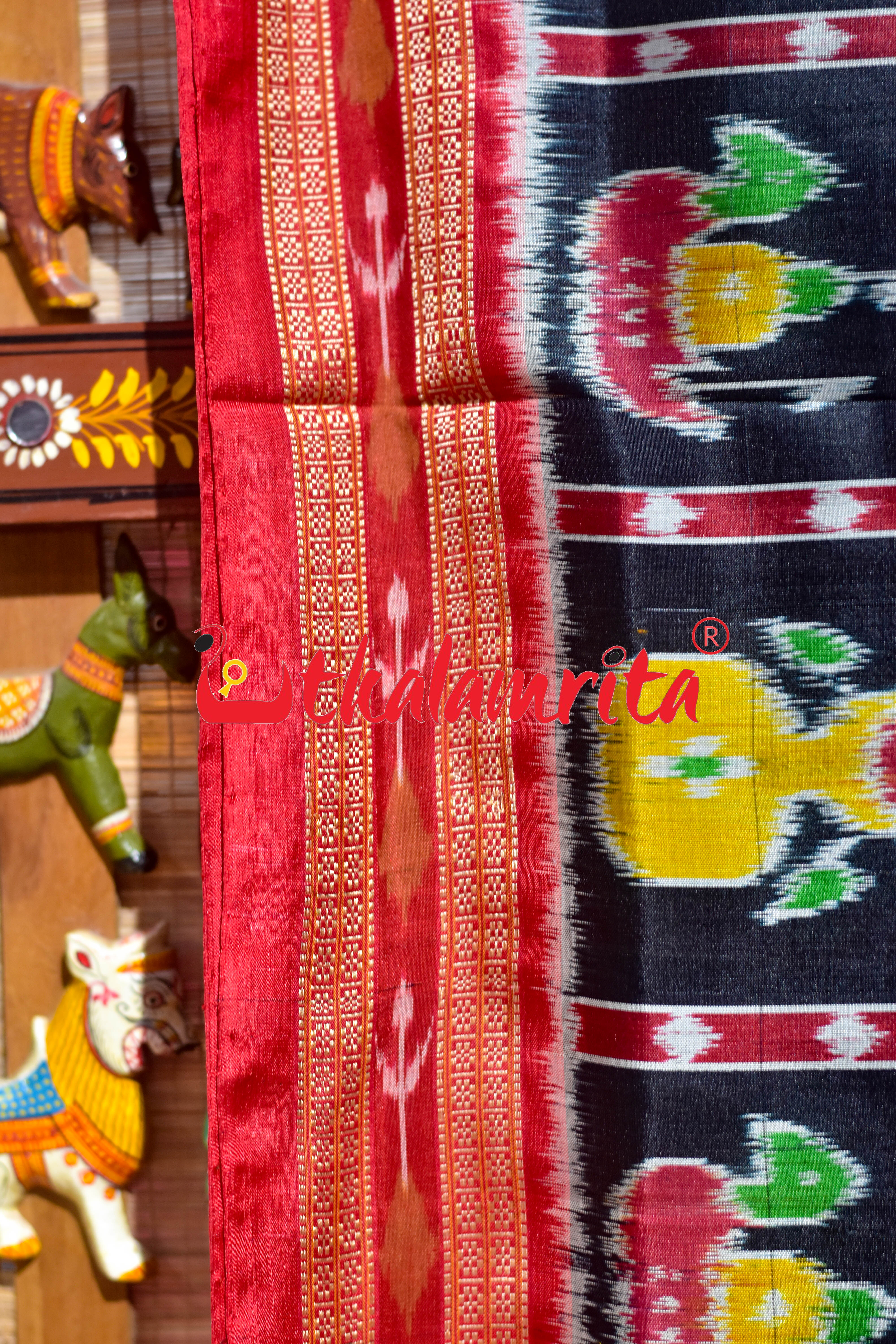 Black Dots Nabakothi Silk Saree