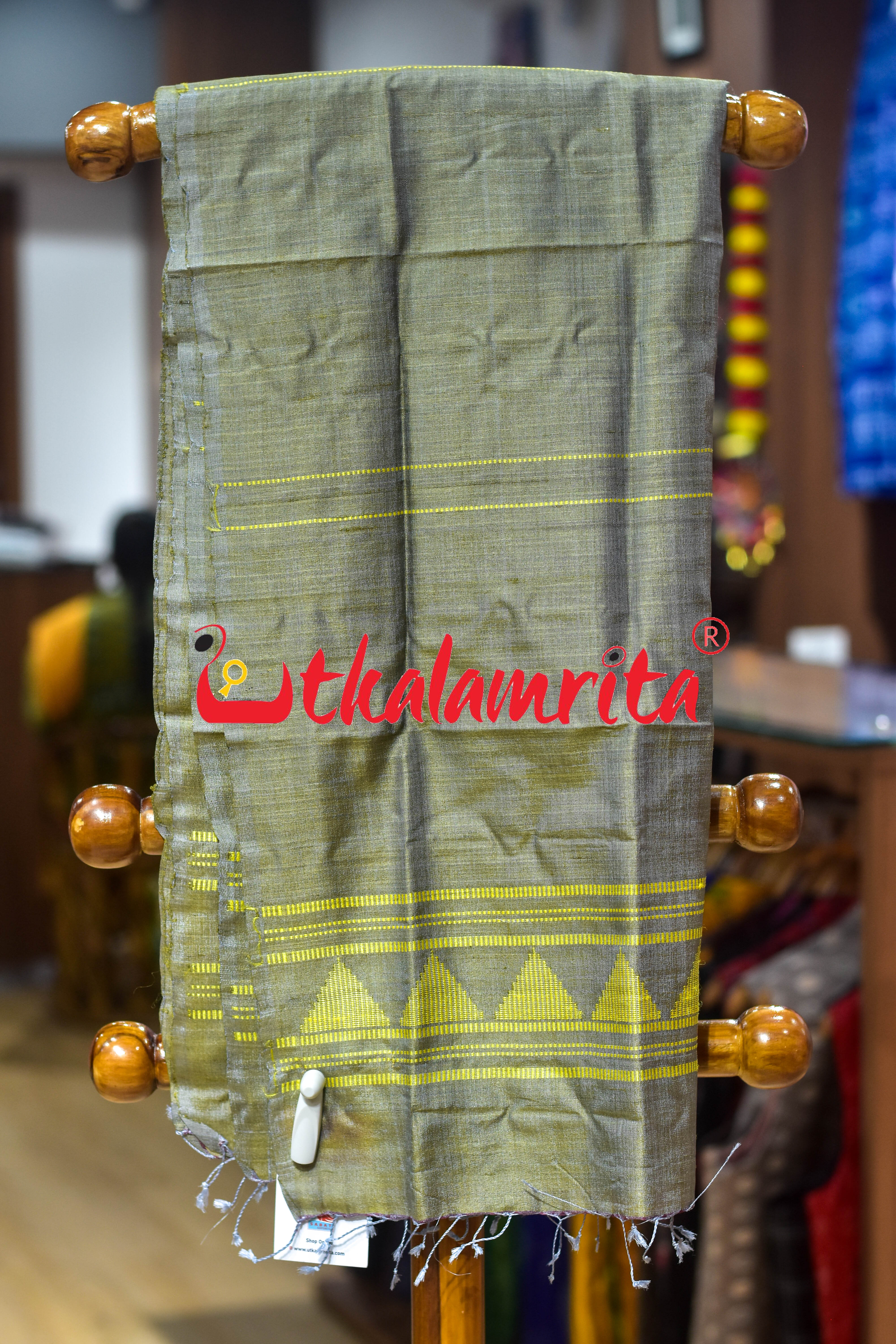 Olive Maroon Dongria Tussar Silk (Stole)
