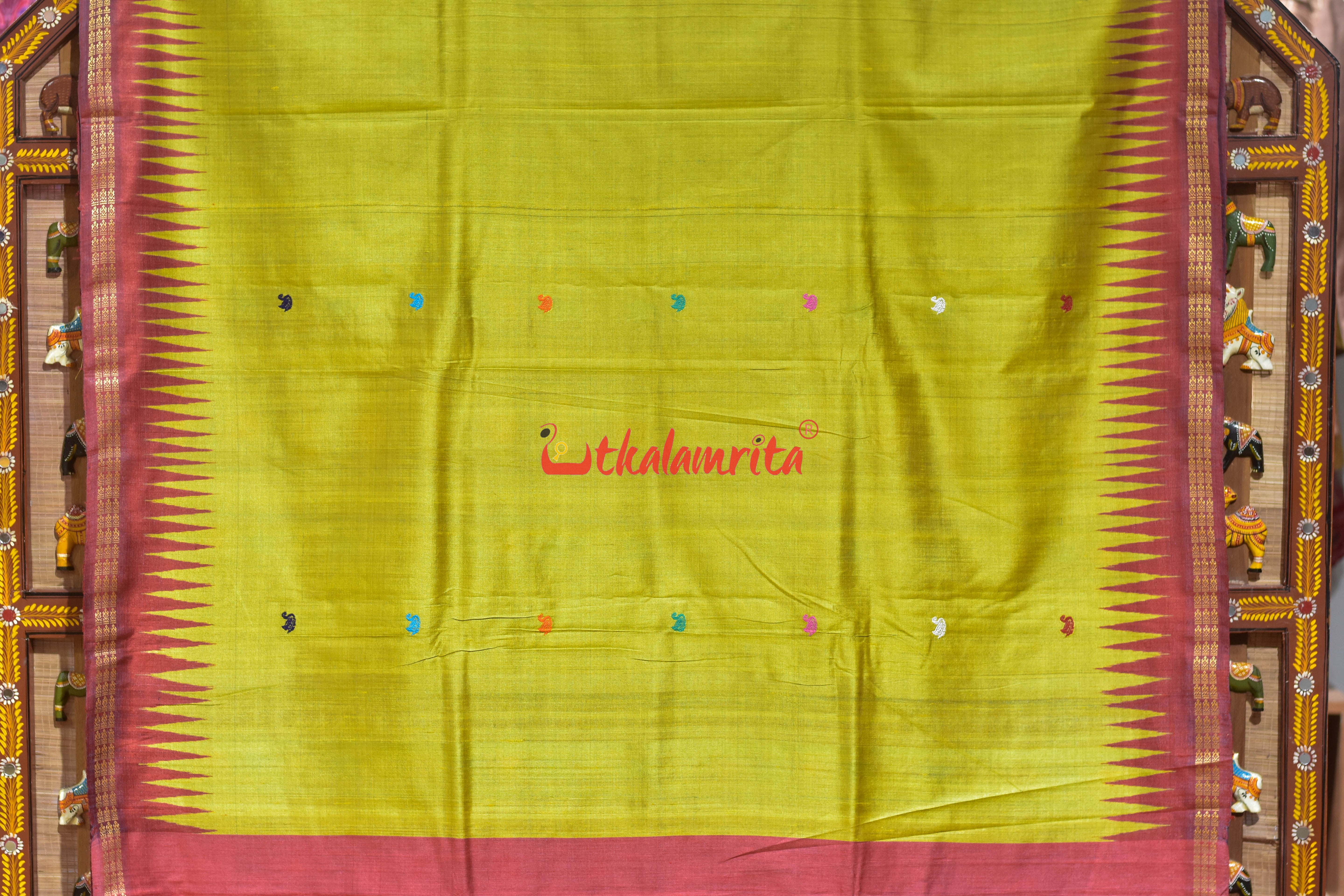 Gold Yellow Saraswati Bina Gopalpur Tussar Silk Saree