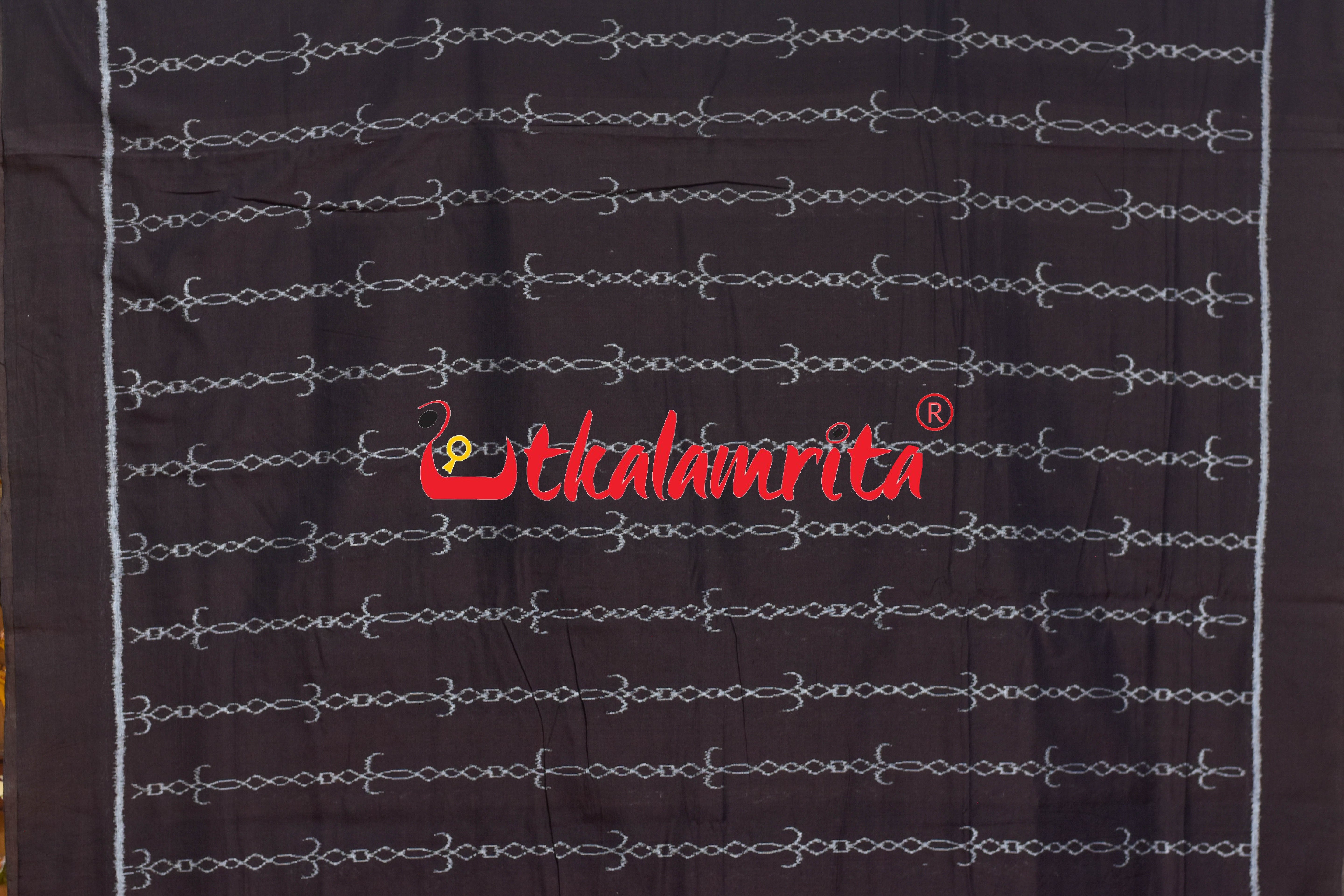 Coffee Straight Chains Khandua Cotton Saree