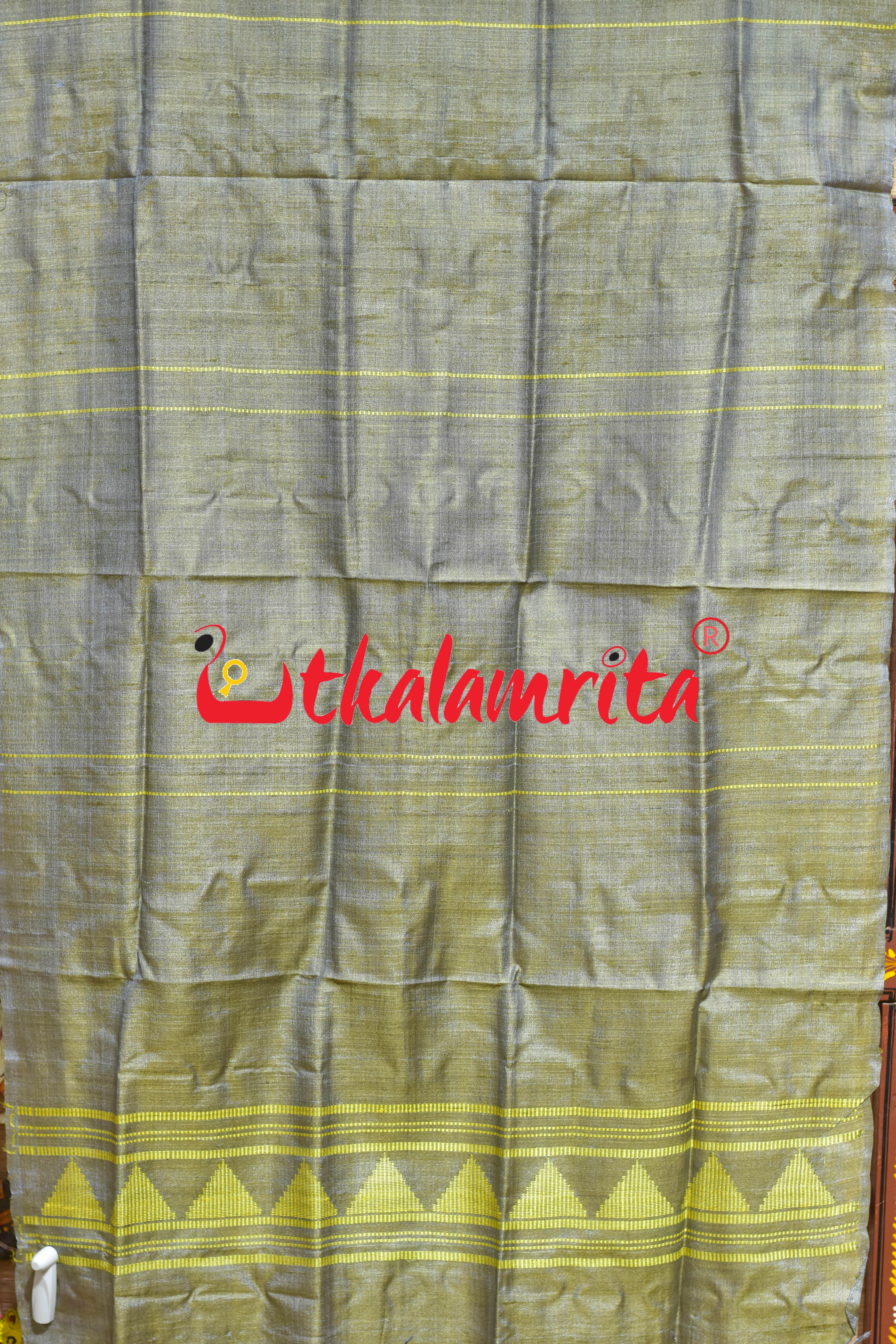 Mehendi Green Yellow Dongria Tussar Silk (Stole)