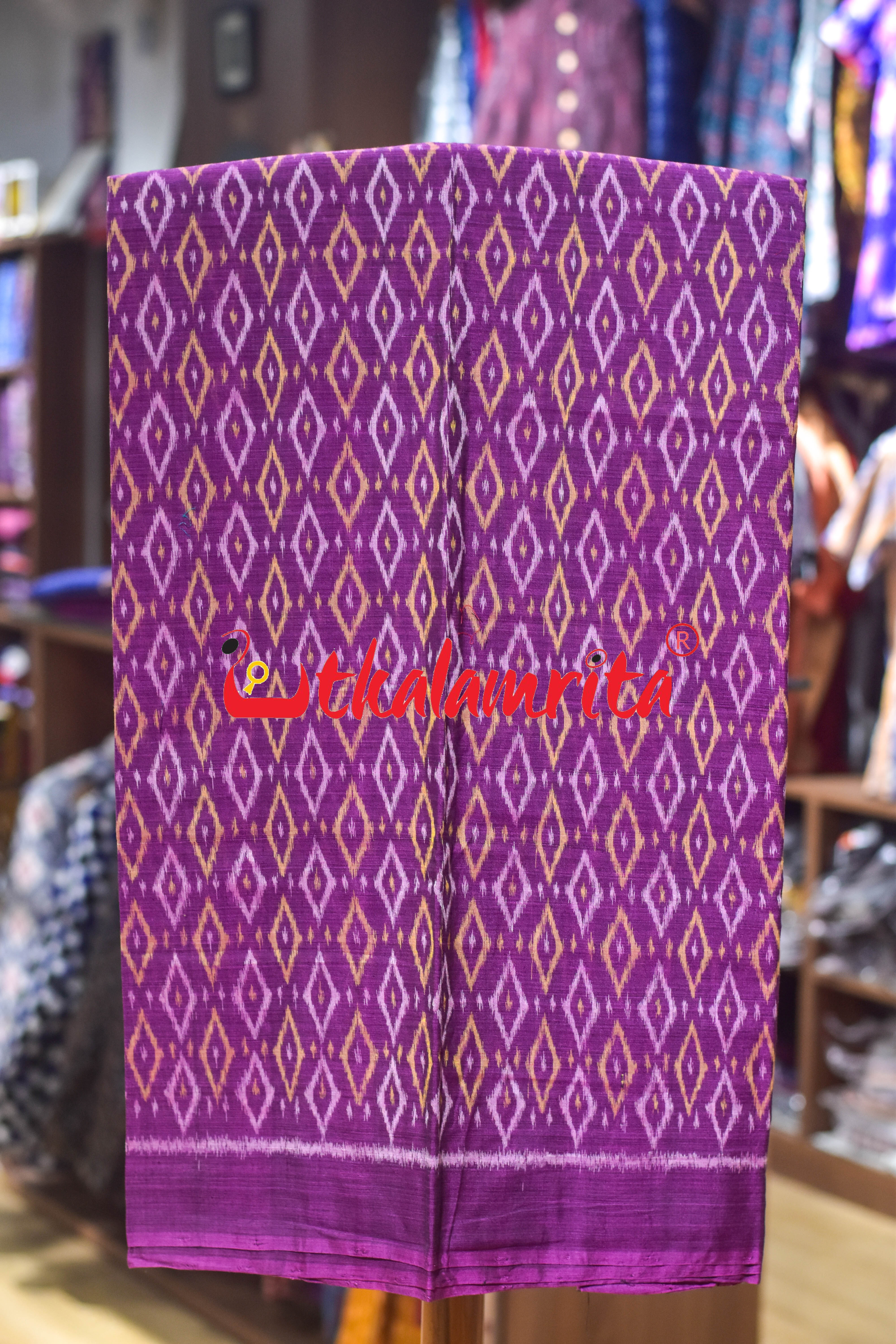 Magenta Red Thikiri Design Cotton Dress Set