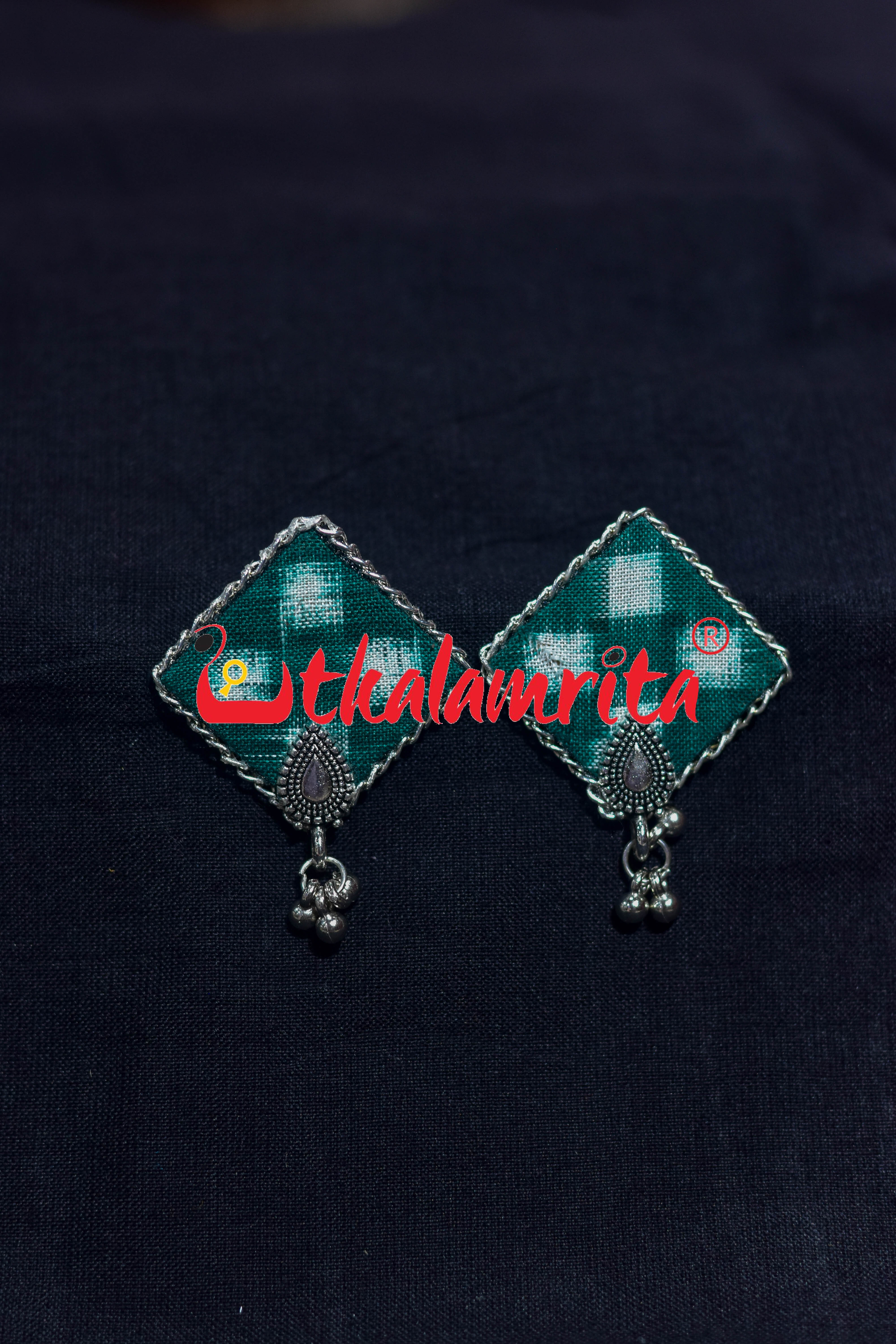 Green White Pasapali Silver Small Necklace Set