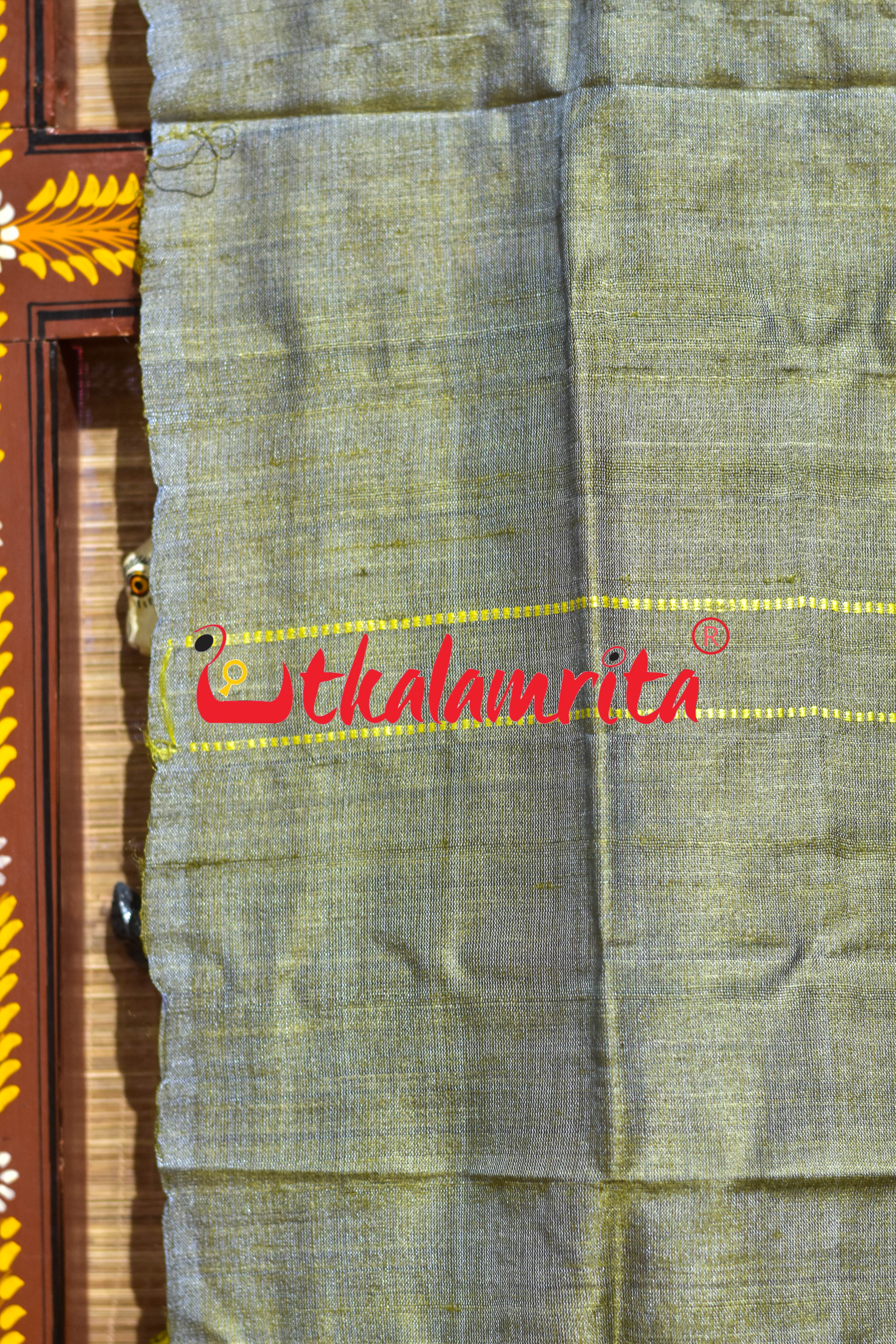 Olive Maroon Dongria Tussar Silk (Stole)