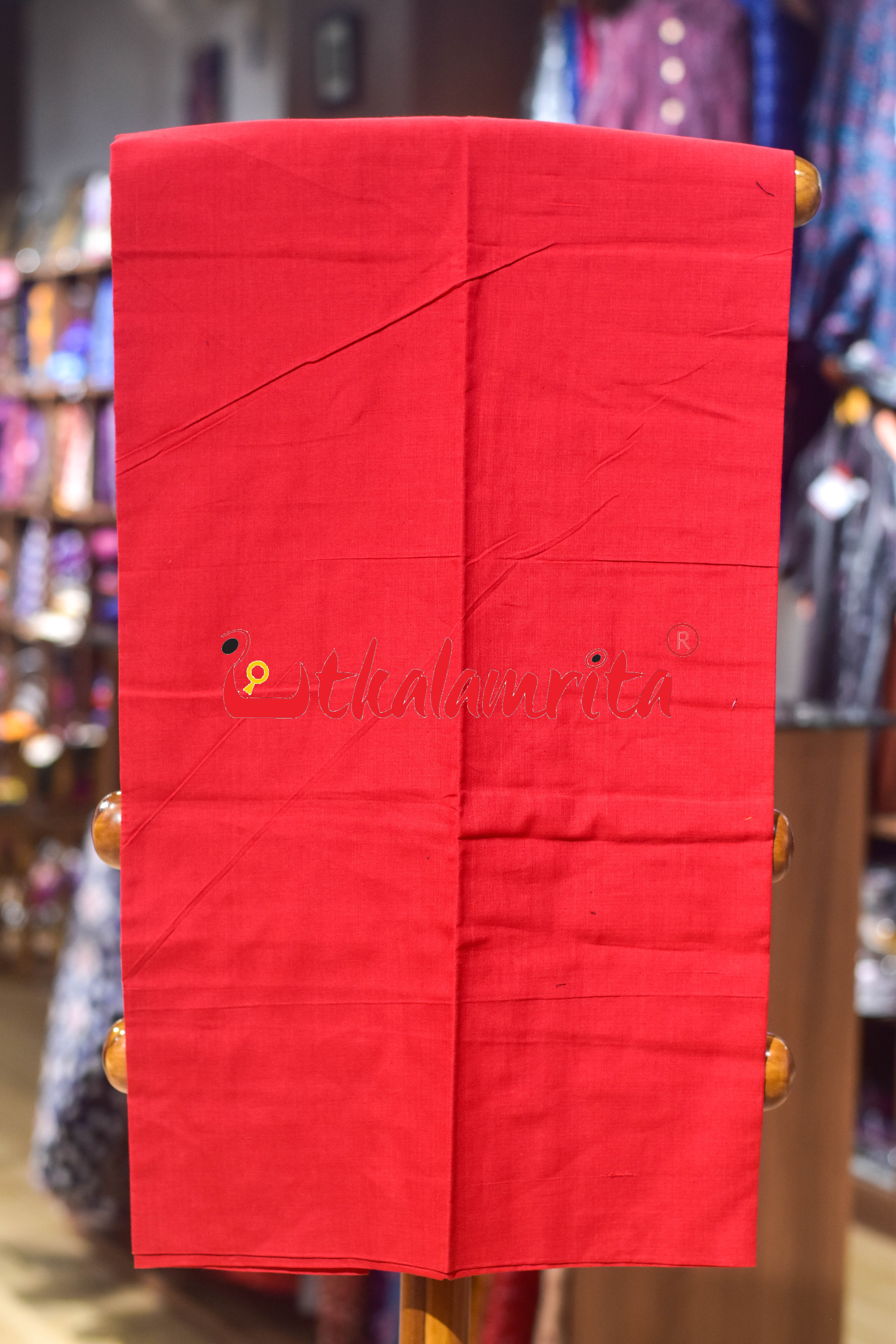 Magenta Red Thikiri Design Cotton Dress Set