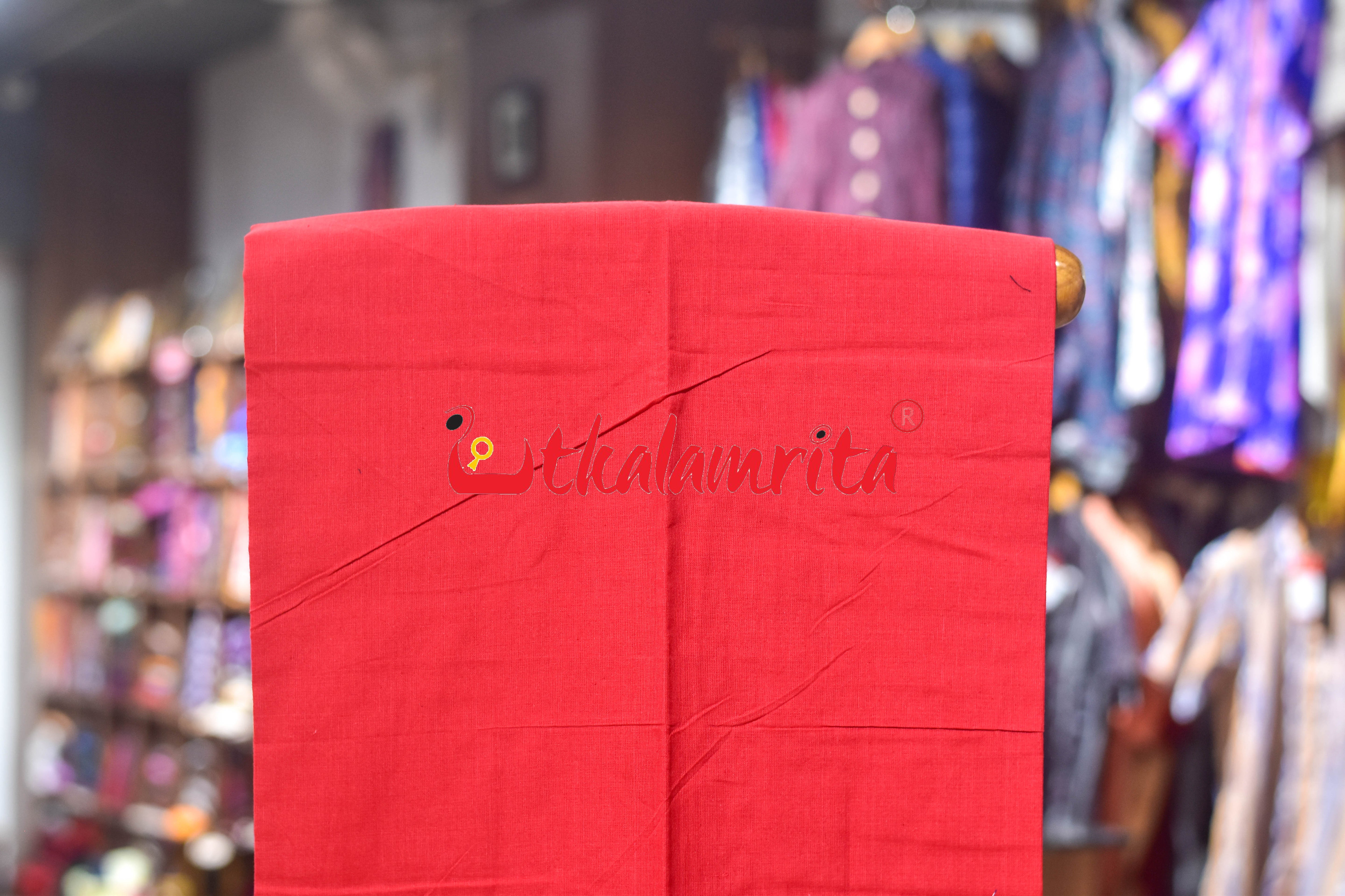 Magenta Red Thikiri Design Cotton Dress Set