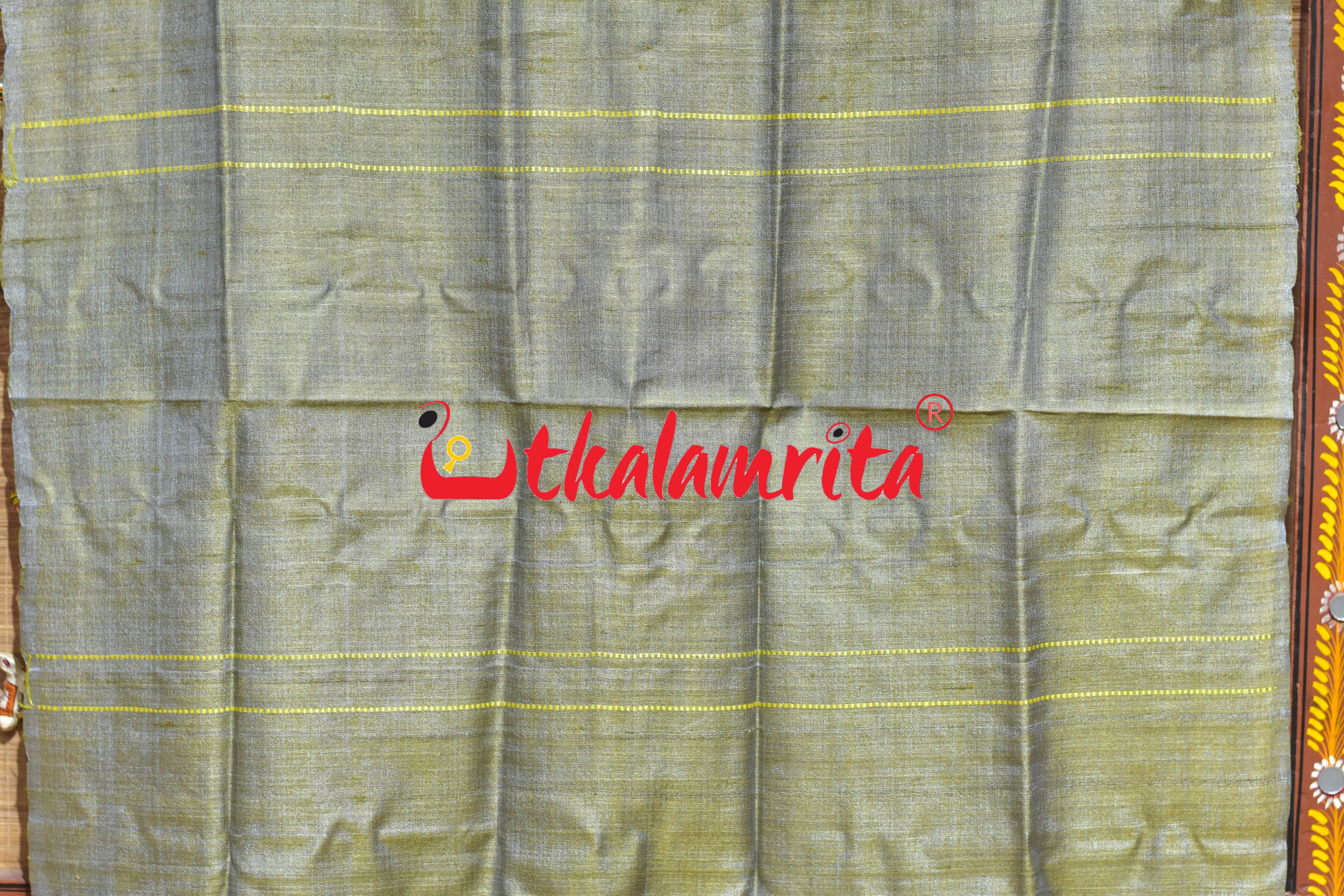 Mehendi Green Yellow Dongria Tussar Silk (Stole)