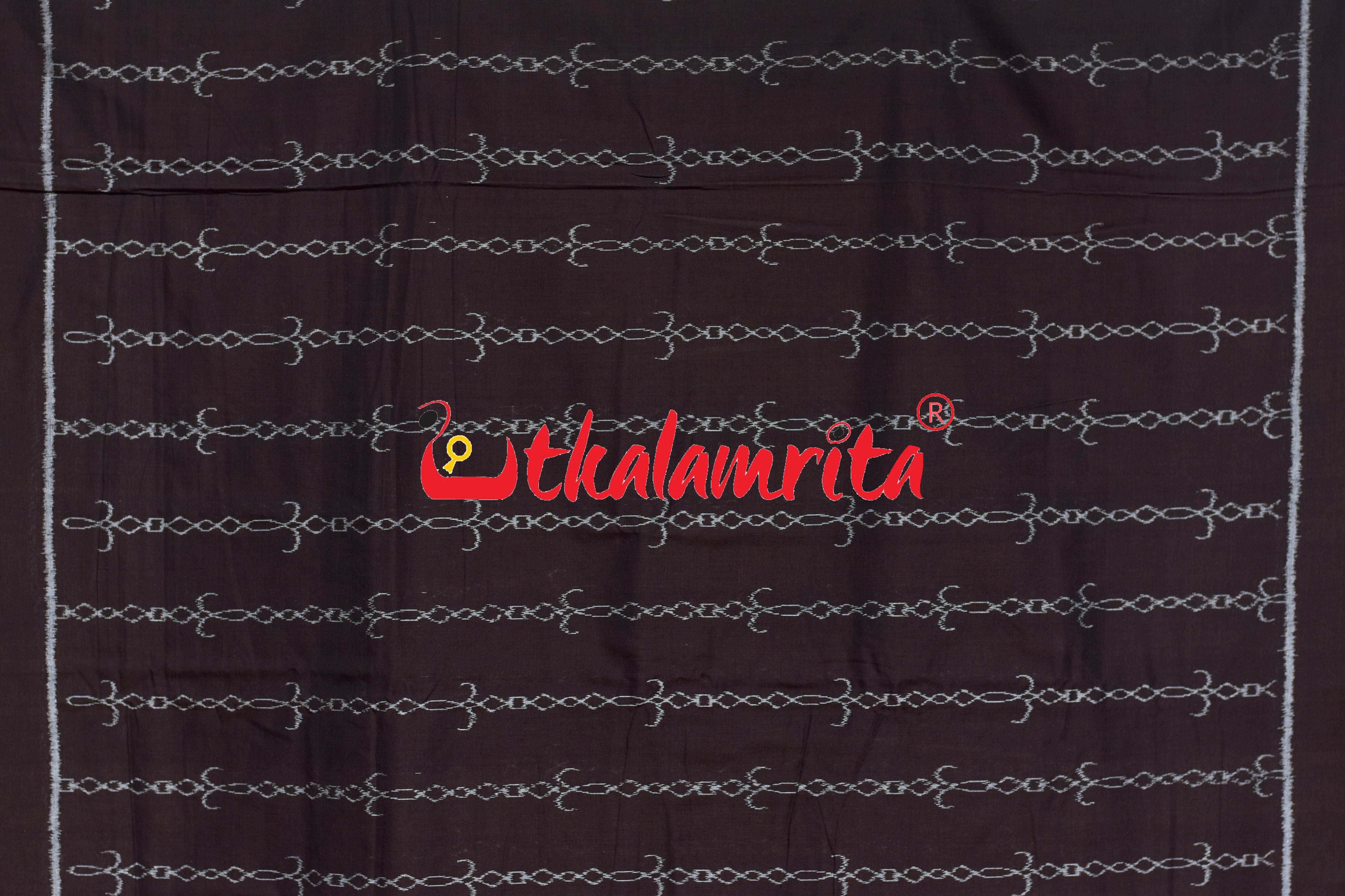 Coffee Straight Chains Khandua Cotton Saree
