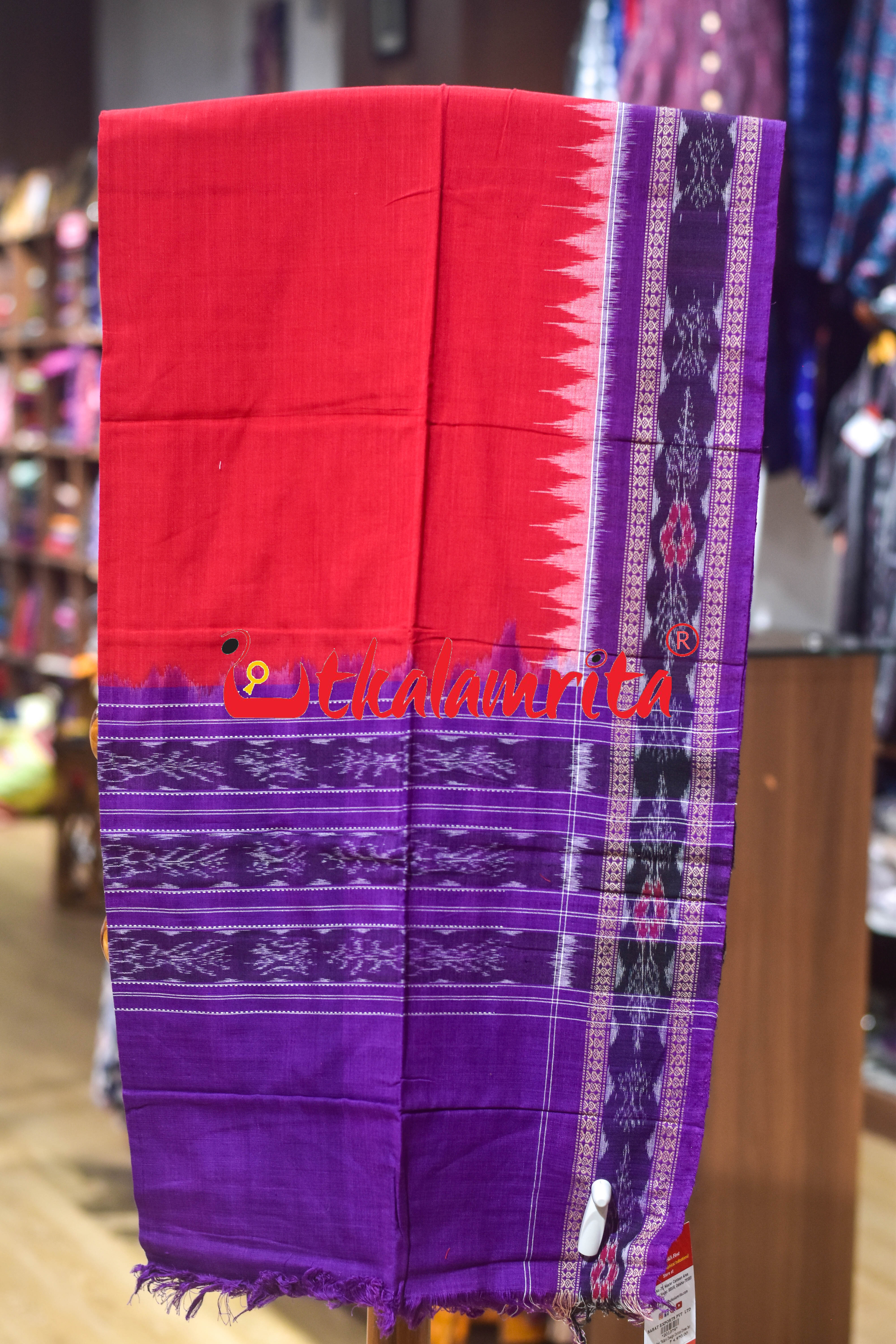 Magenta Red Thikiri Design Cotton Dress Set