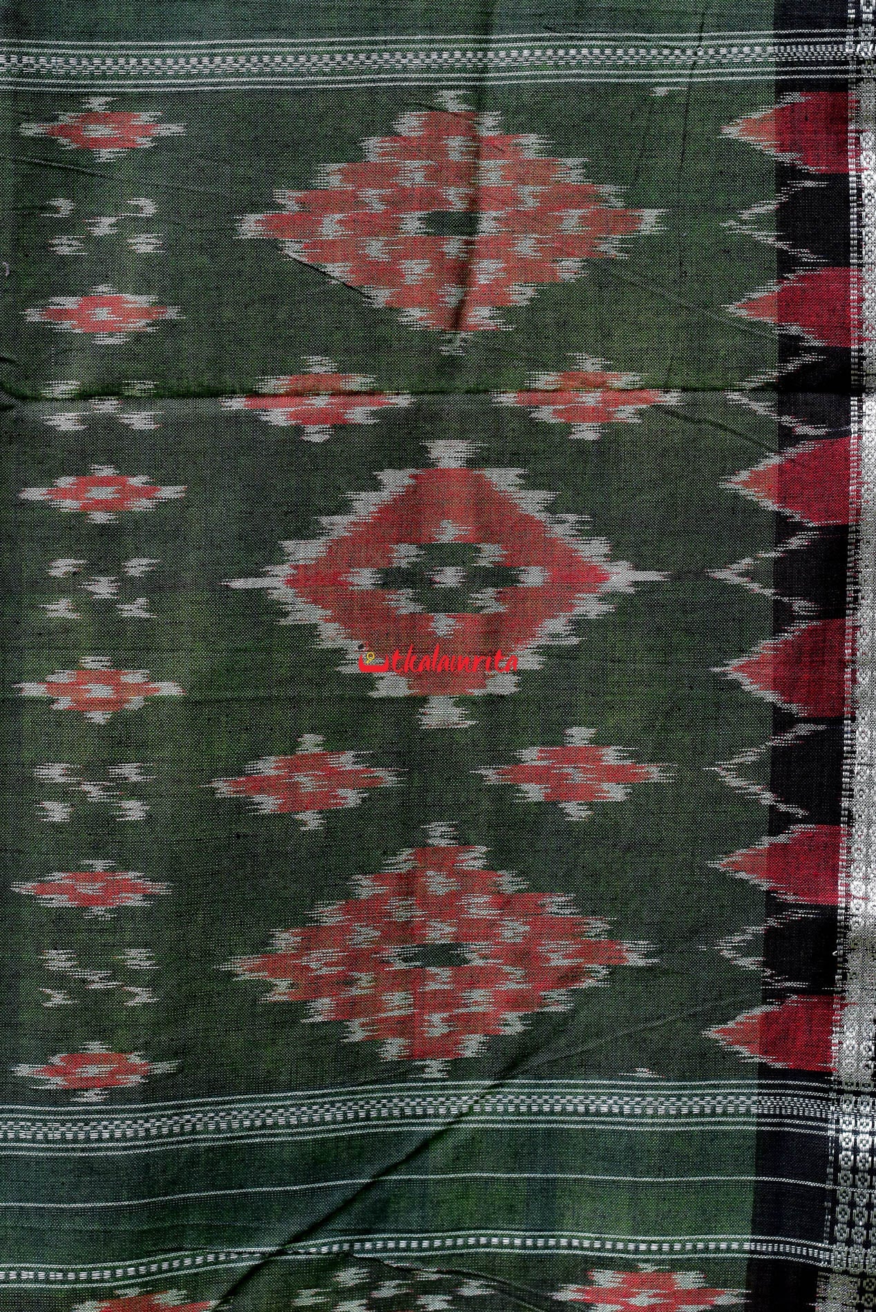 Parrot Green Rekha Buti Saree