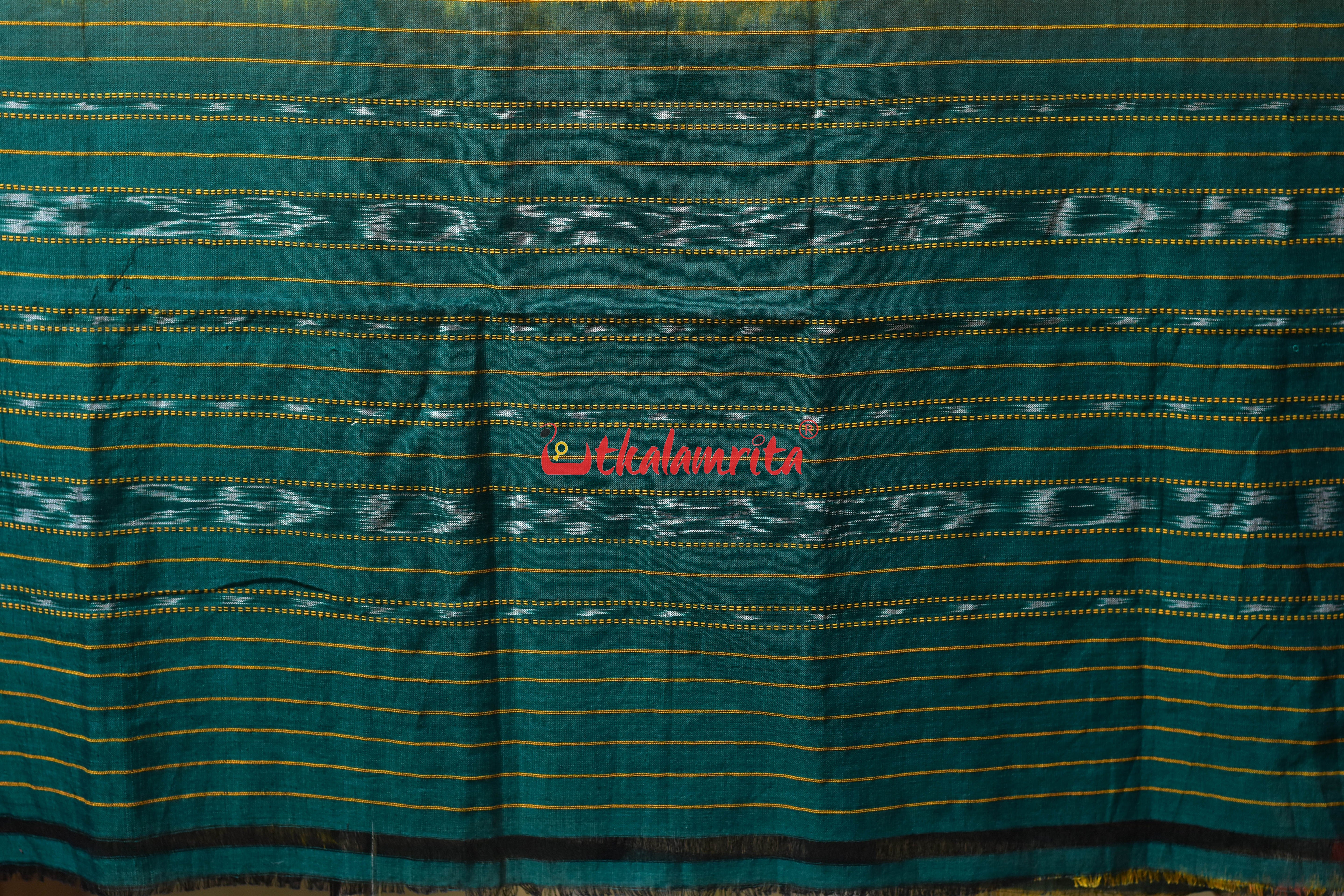 Mustard Yellow Green Khandua Cotton (Dupatta)