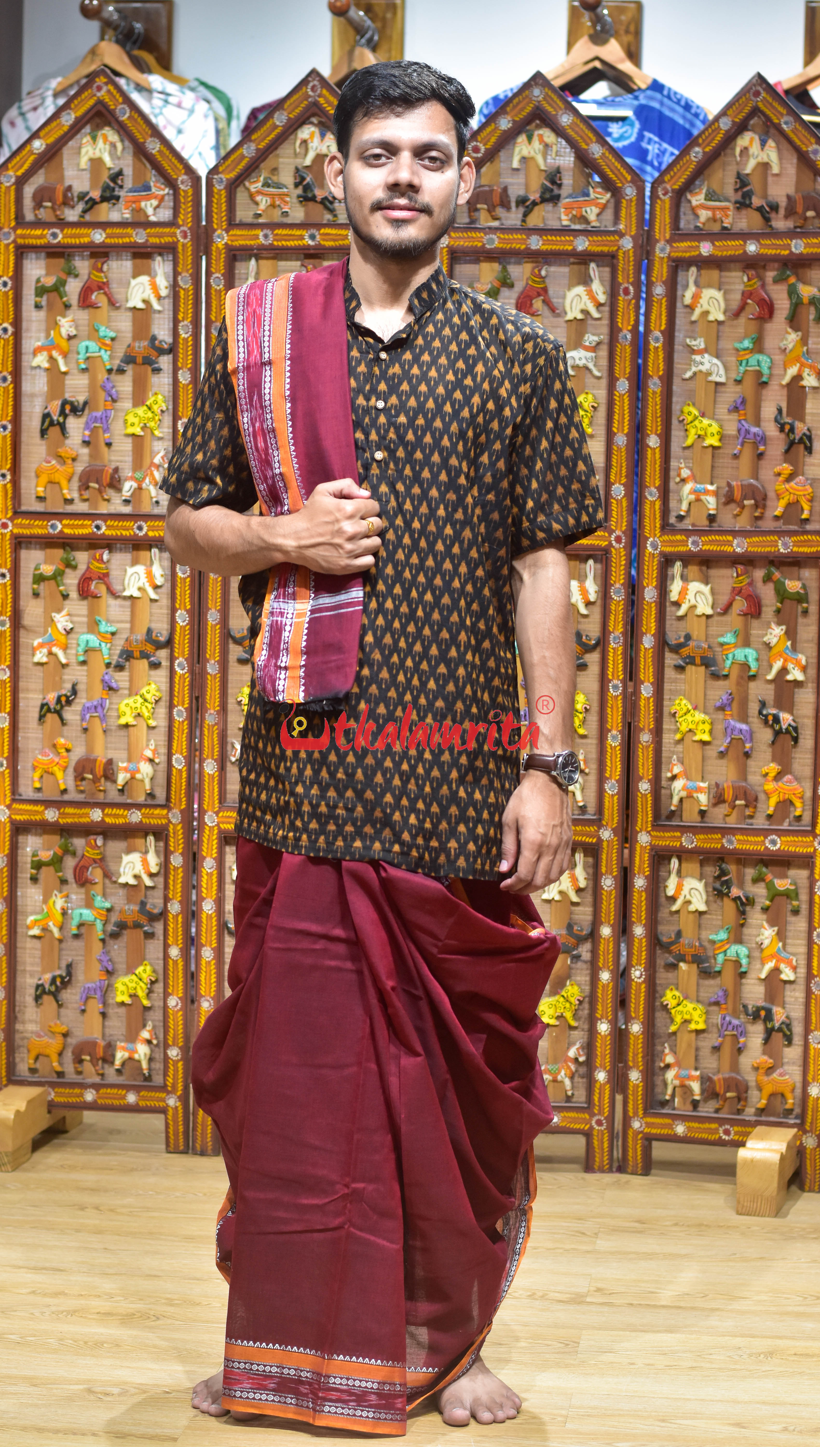Plain Self Red Cotton Joda