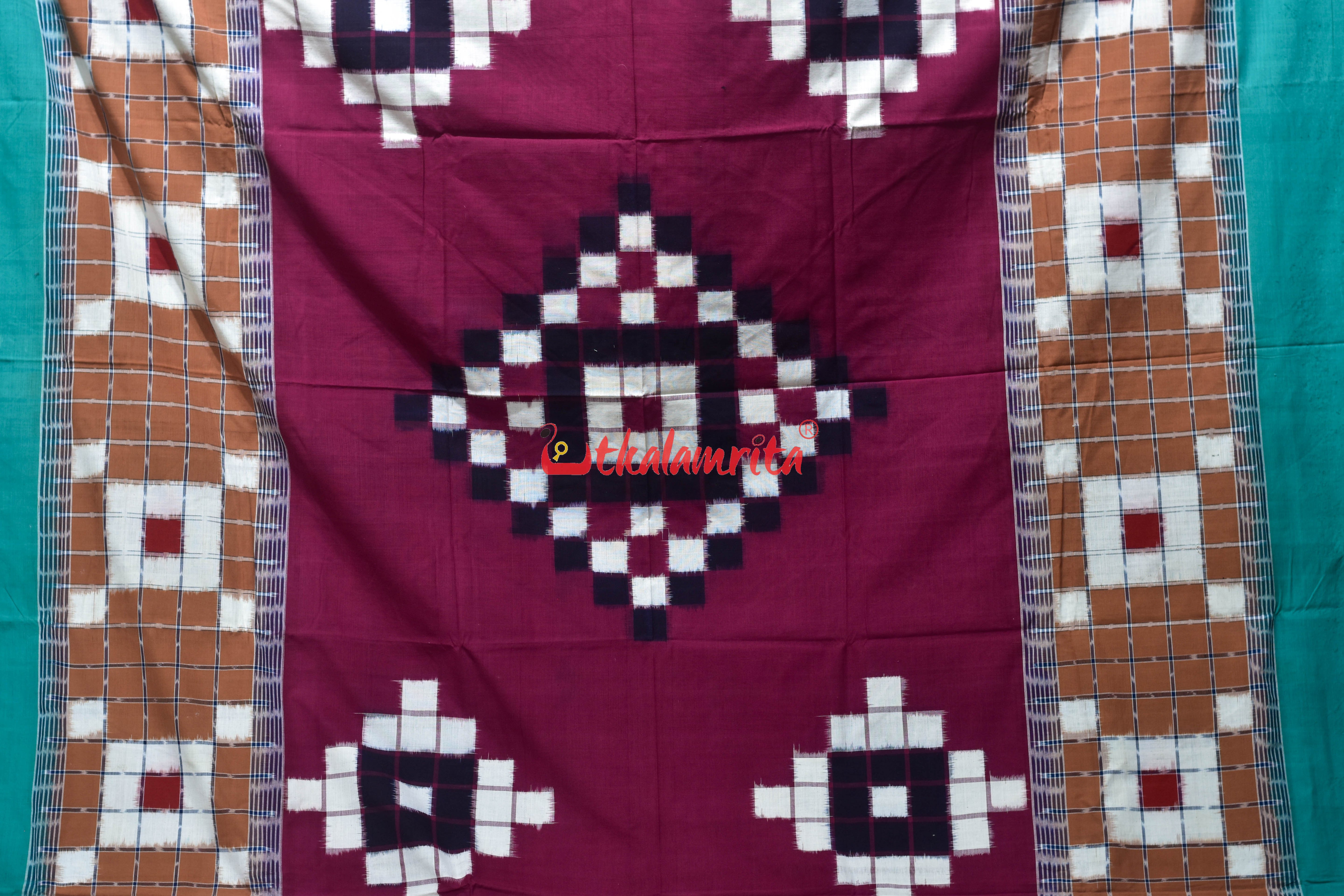 Green Maroon Checks Pasapali (Double Bedsheet)