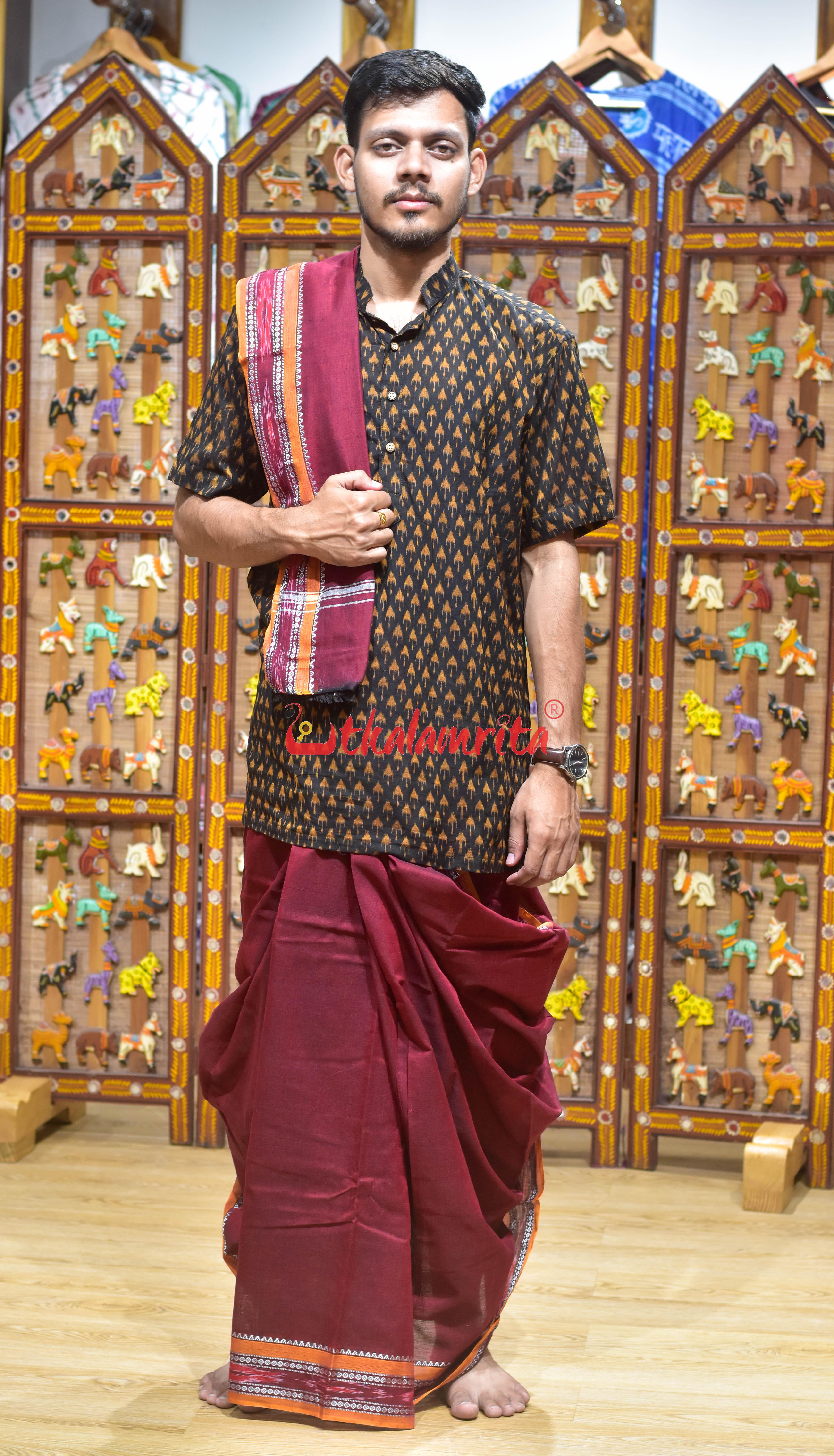Plain Self Red Cotton Joda