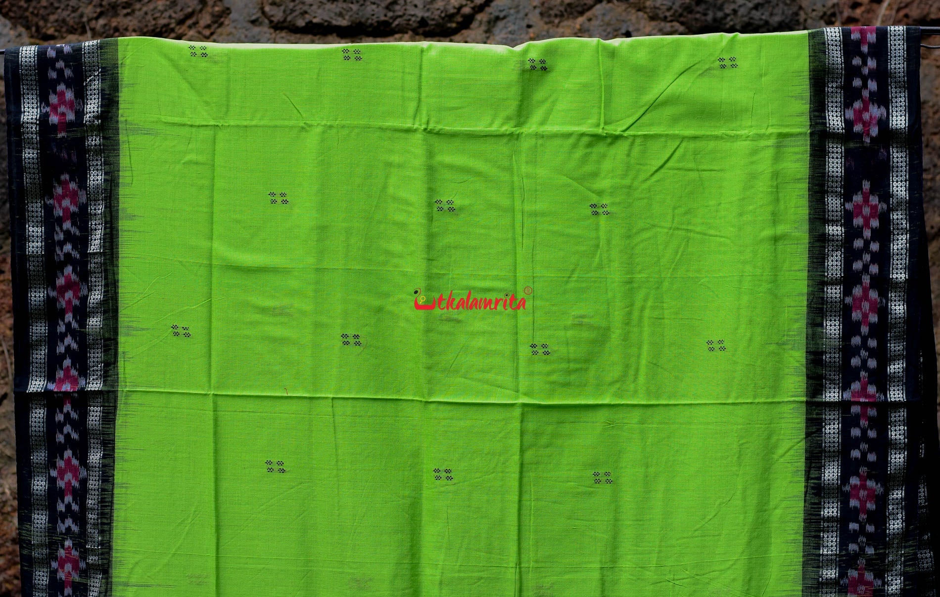 Parrot Green Rekha Buti Saree