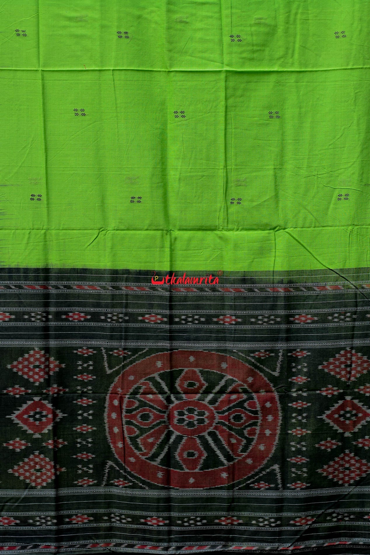 Parrot Green Rekha Buti Saree