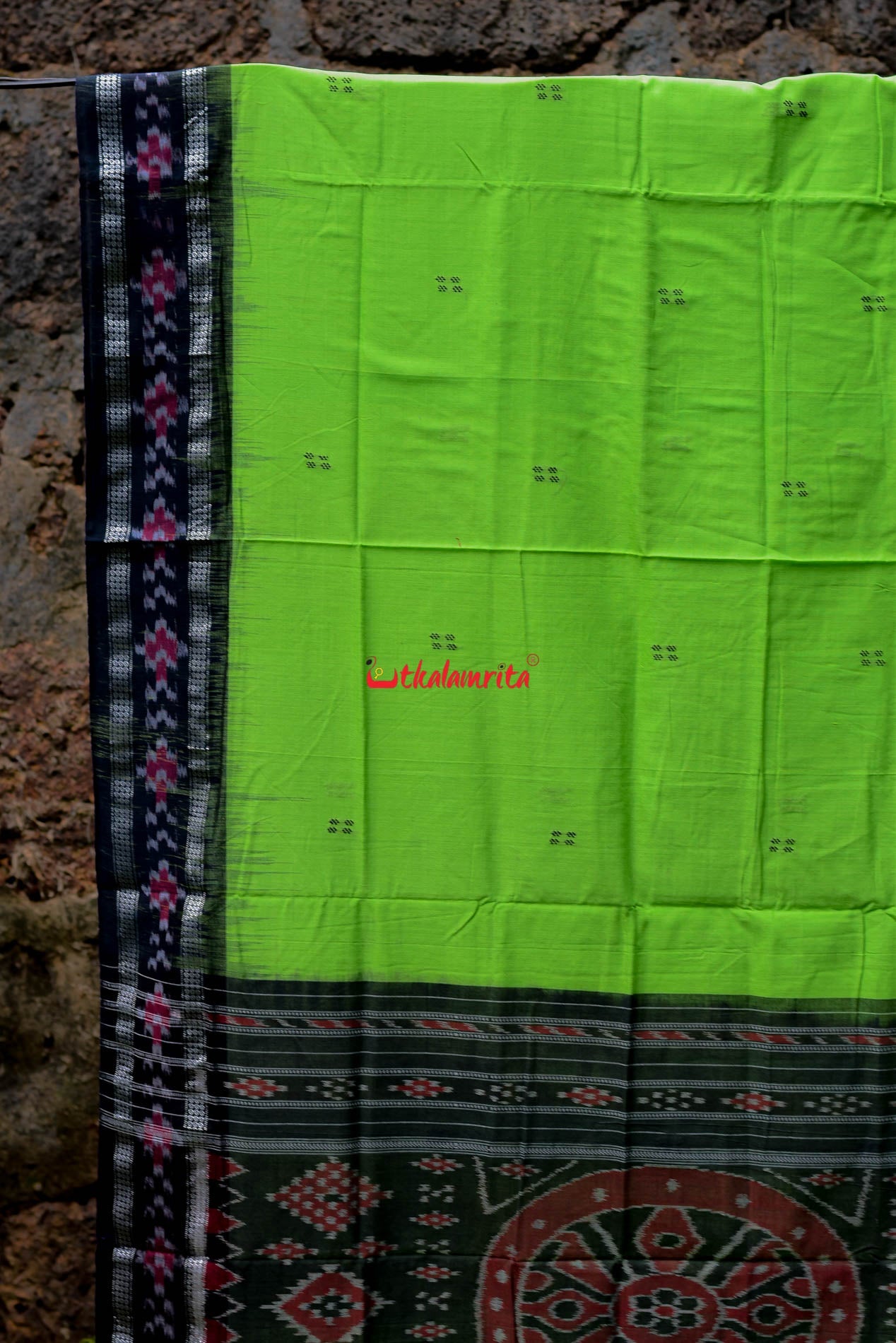 Parrot Green Rekha Buti Saree