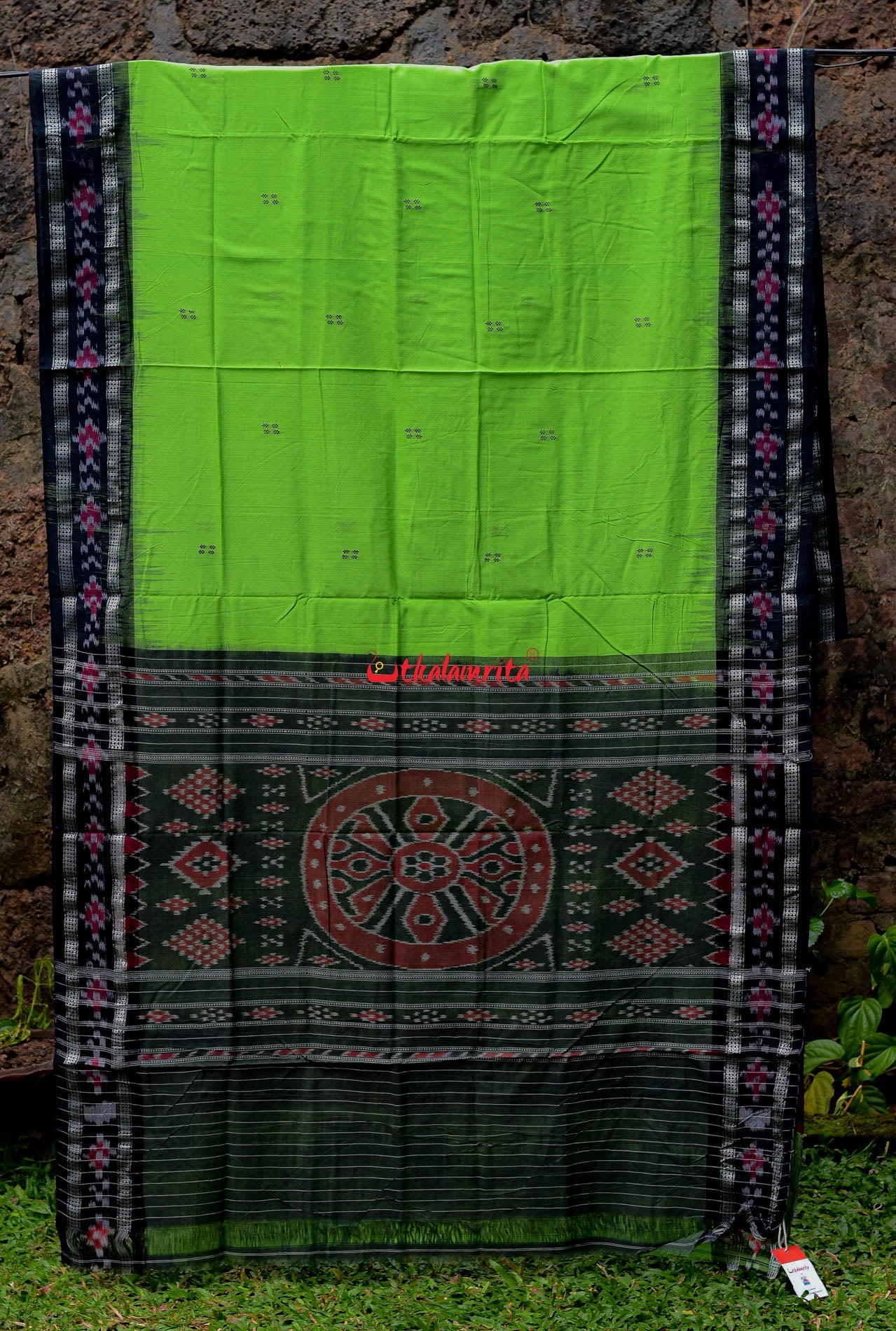 Parrot Green Rekha Buti Saree