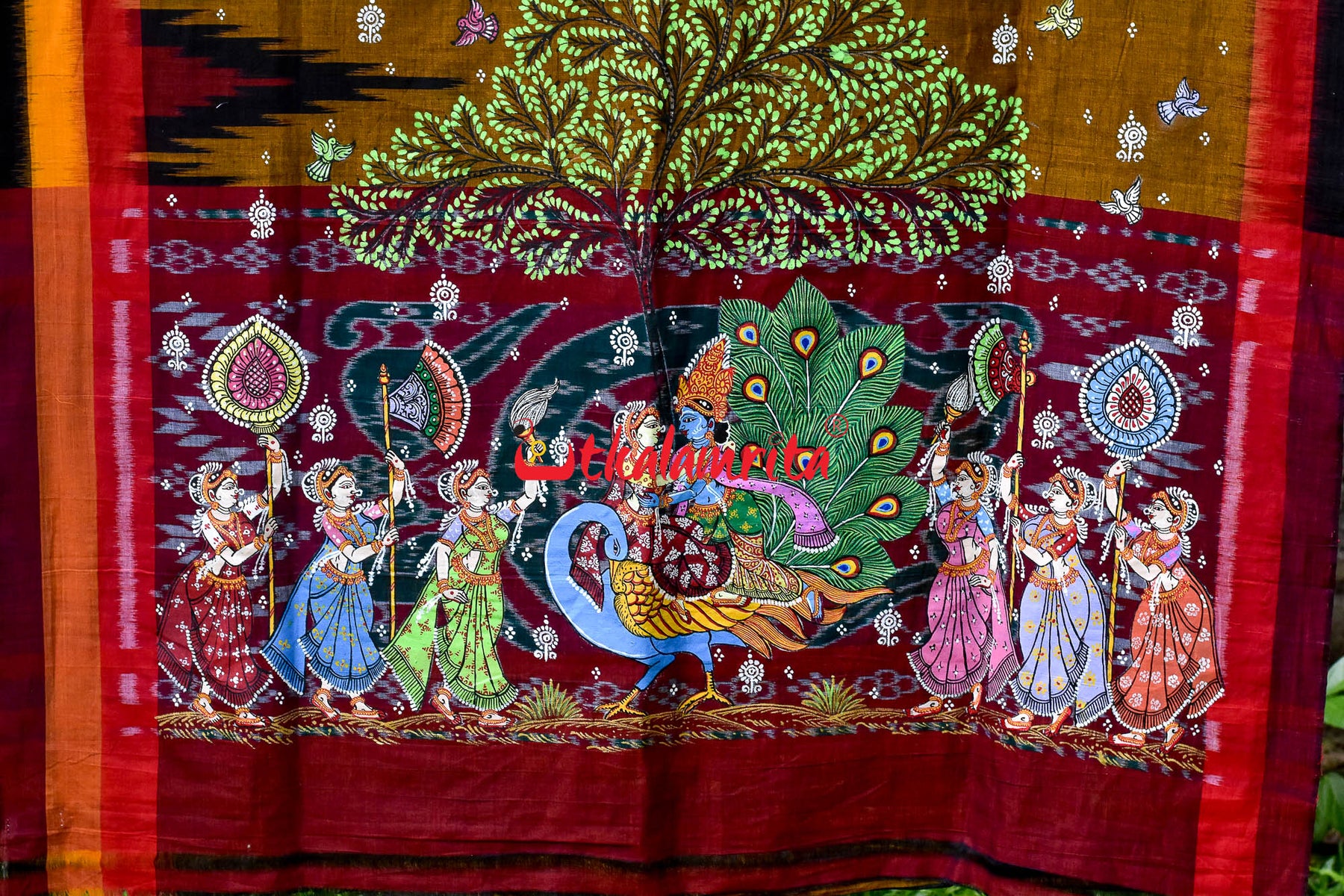Mayura Rasa Pattachitra Cotton Saree