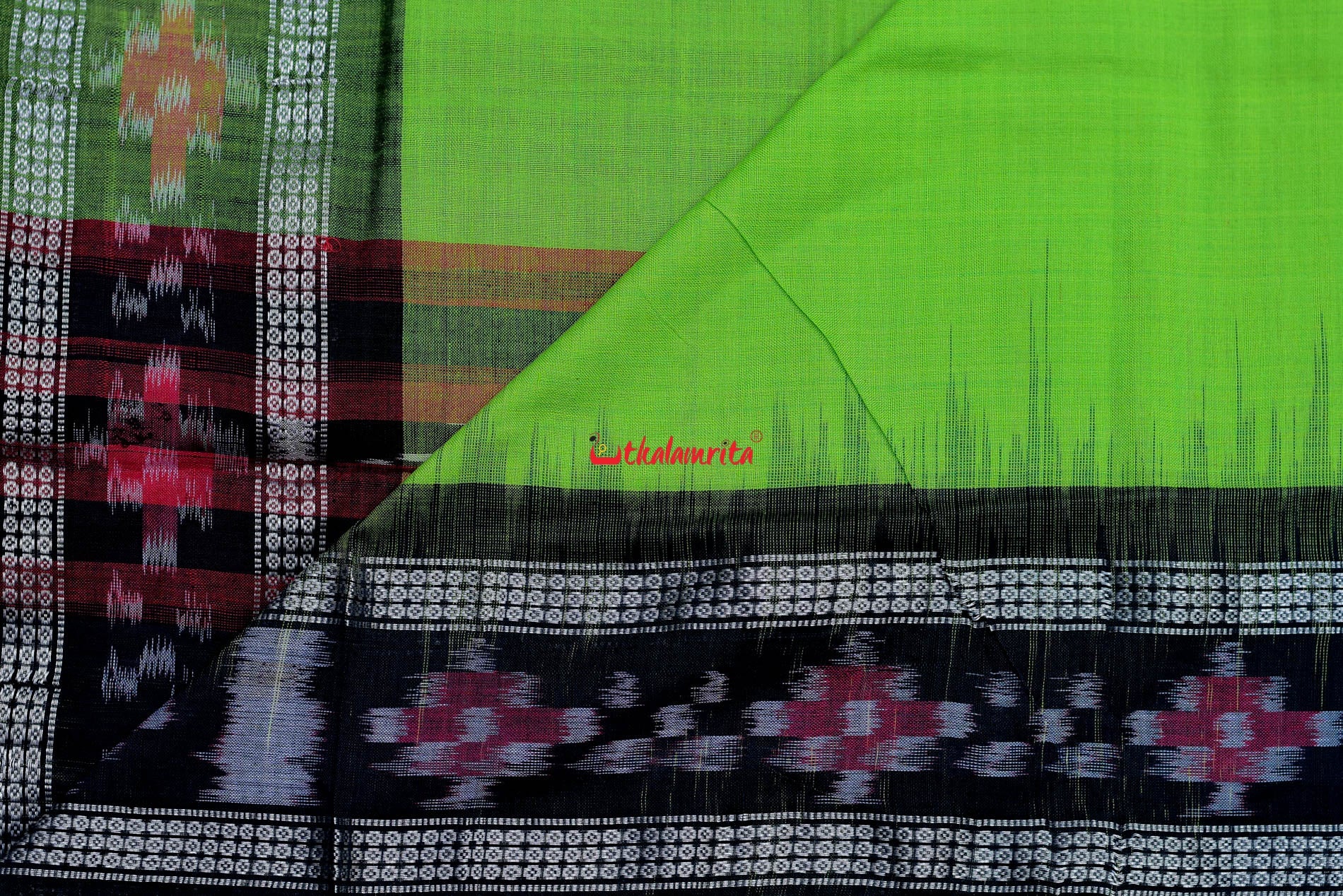 Parrot Green Rekha Buti Saree