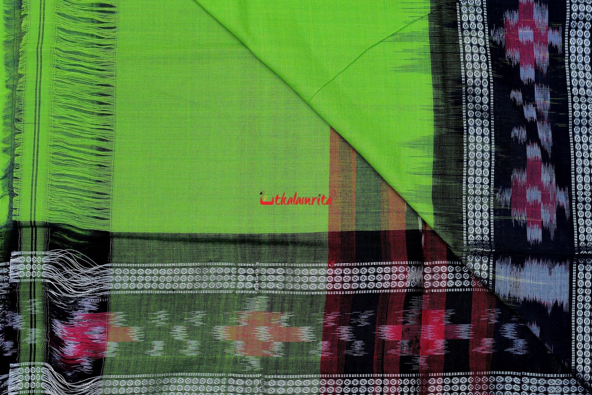 Parrot Green Rekha Buti Saree