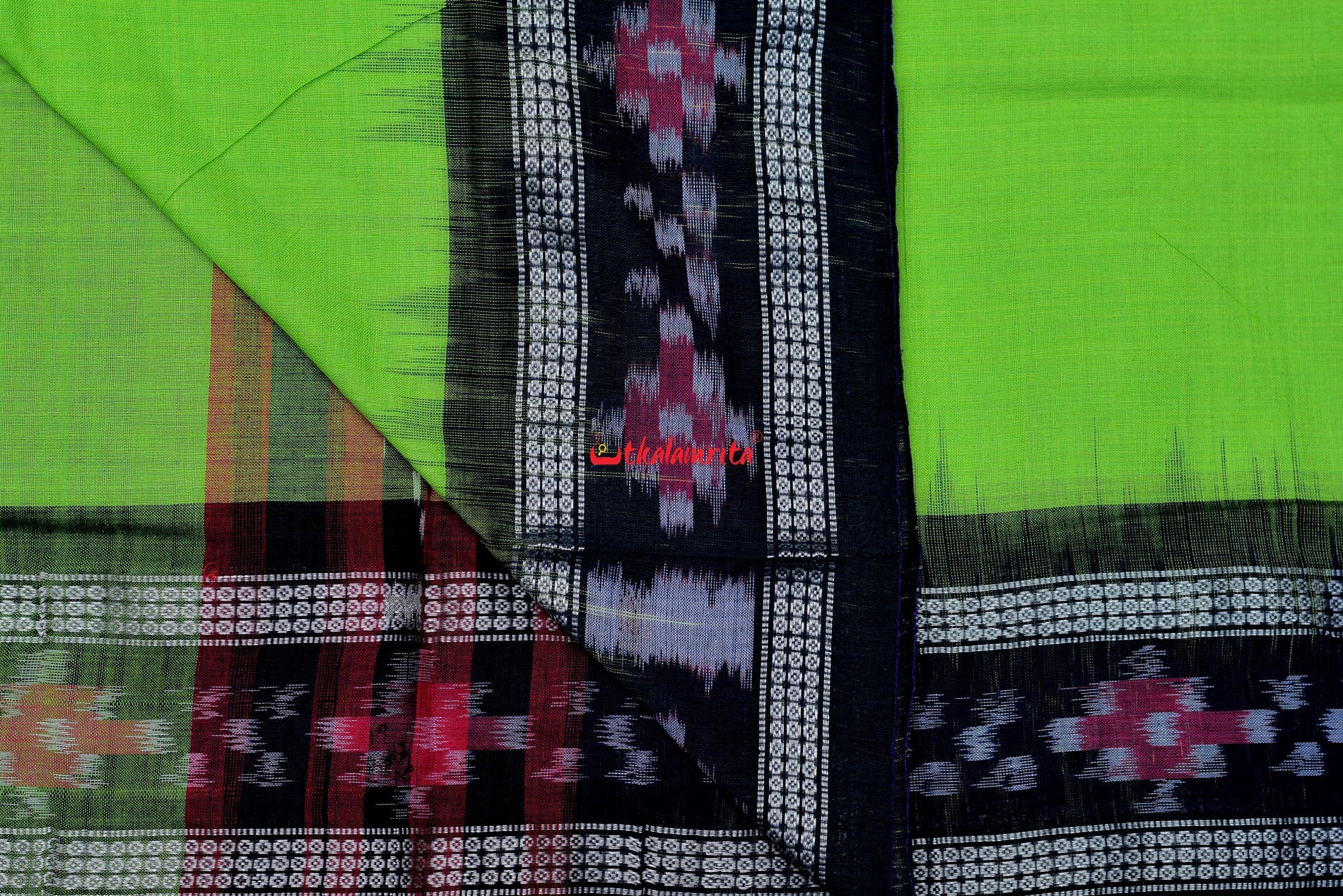 Parrot Green Rekha Buti Saree