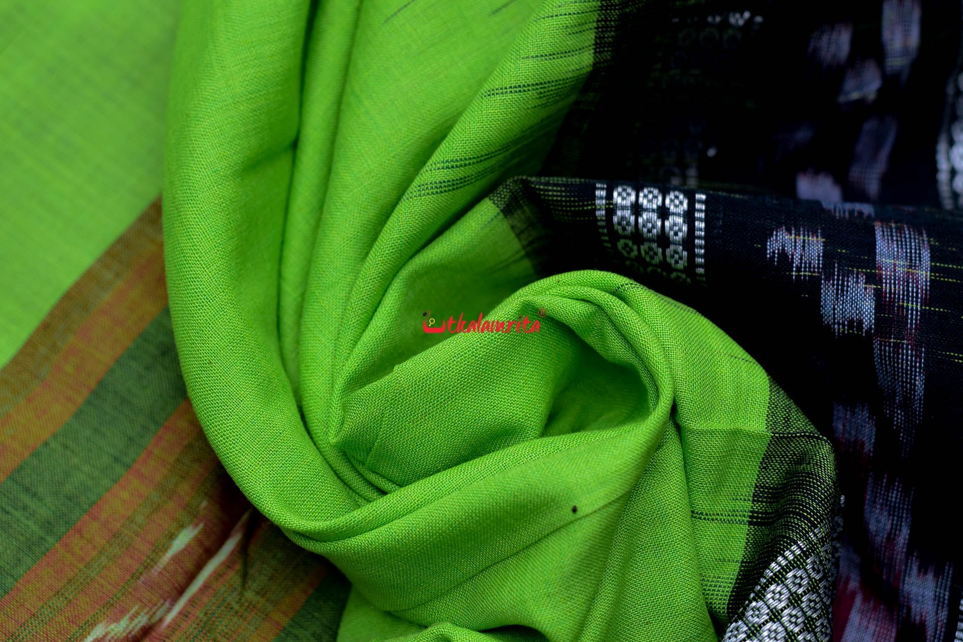 Parrot Green Rekha Buti Saree