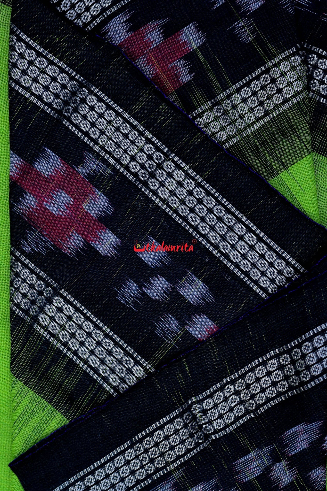 Parrot Green Rekha Buti Saree