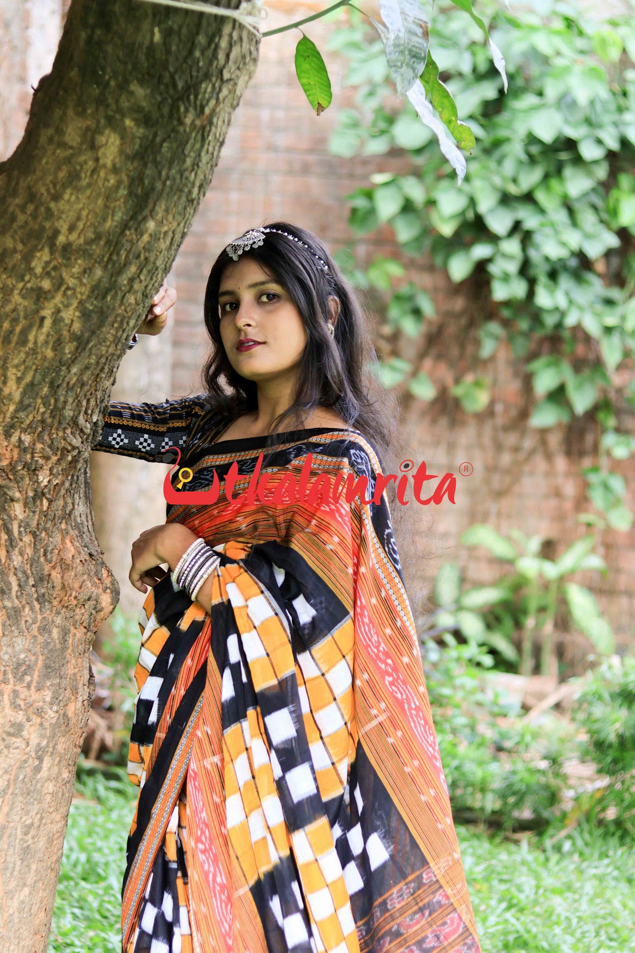 3Kuthi Yellow Black Pasapali Cotton Saree