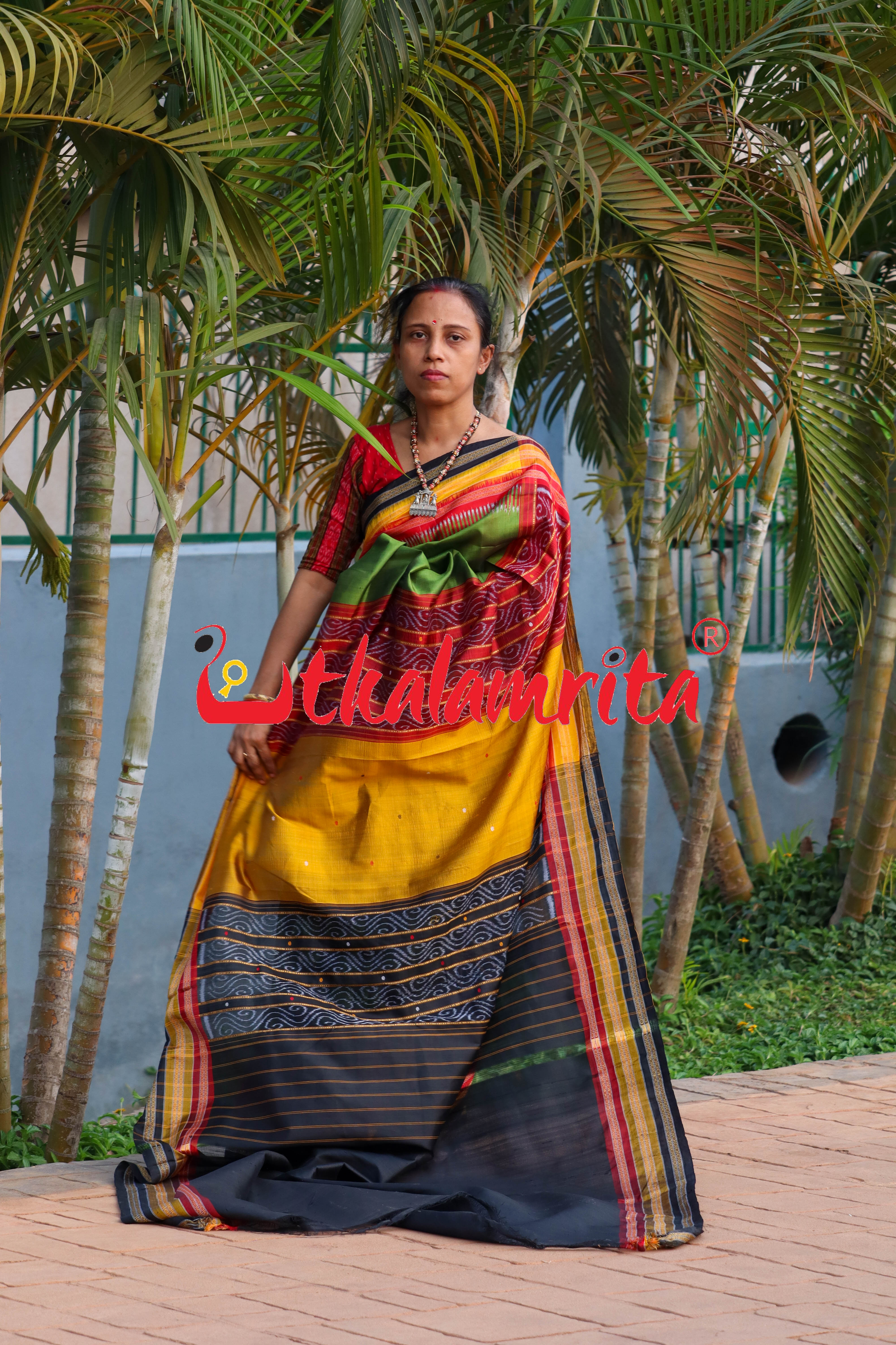 Mehendi Green Kathifera Silk Saree