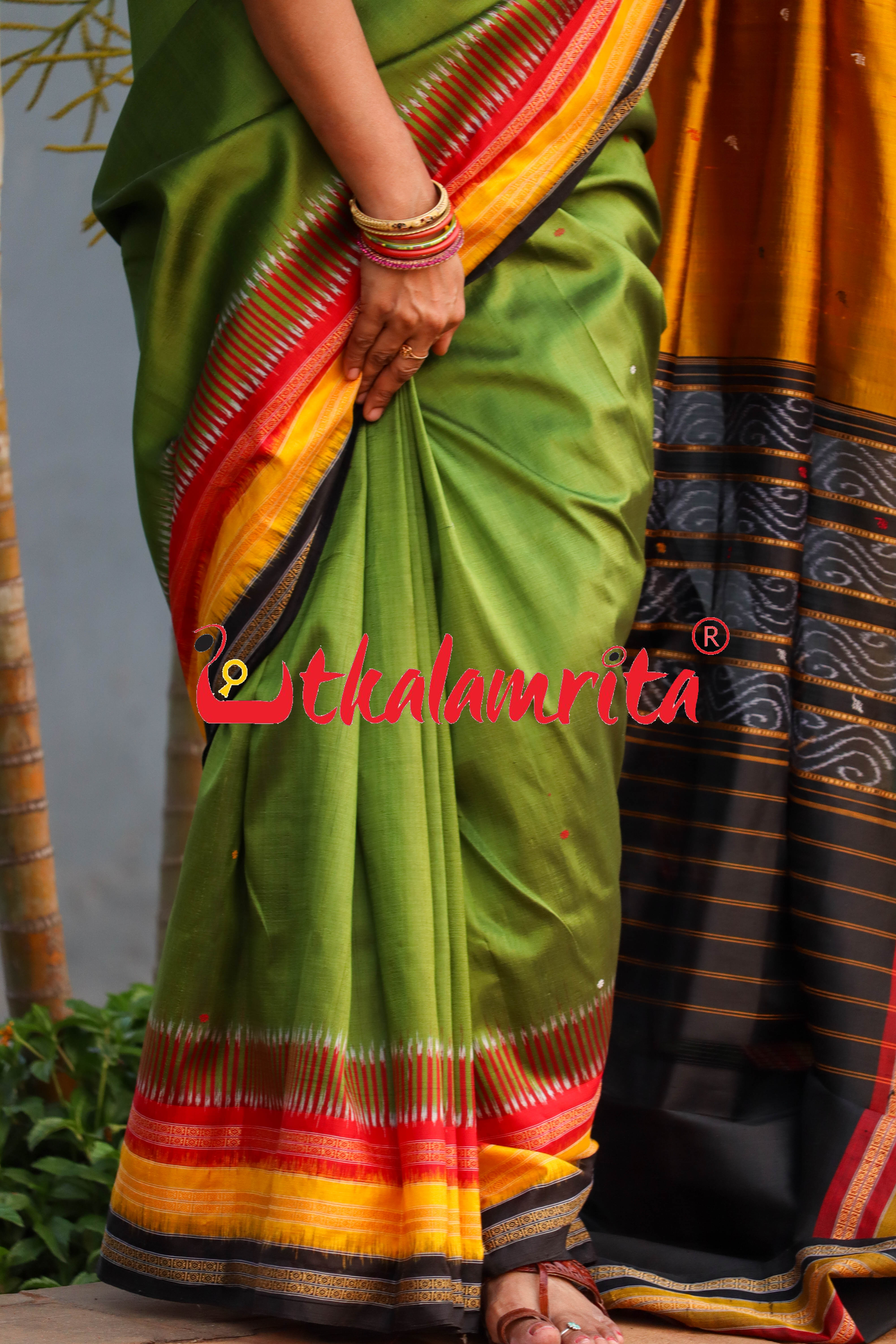 Mehendi Green Kathifera Silk Saree