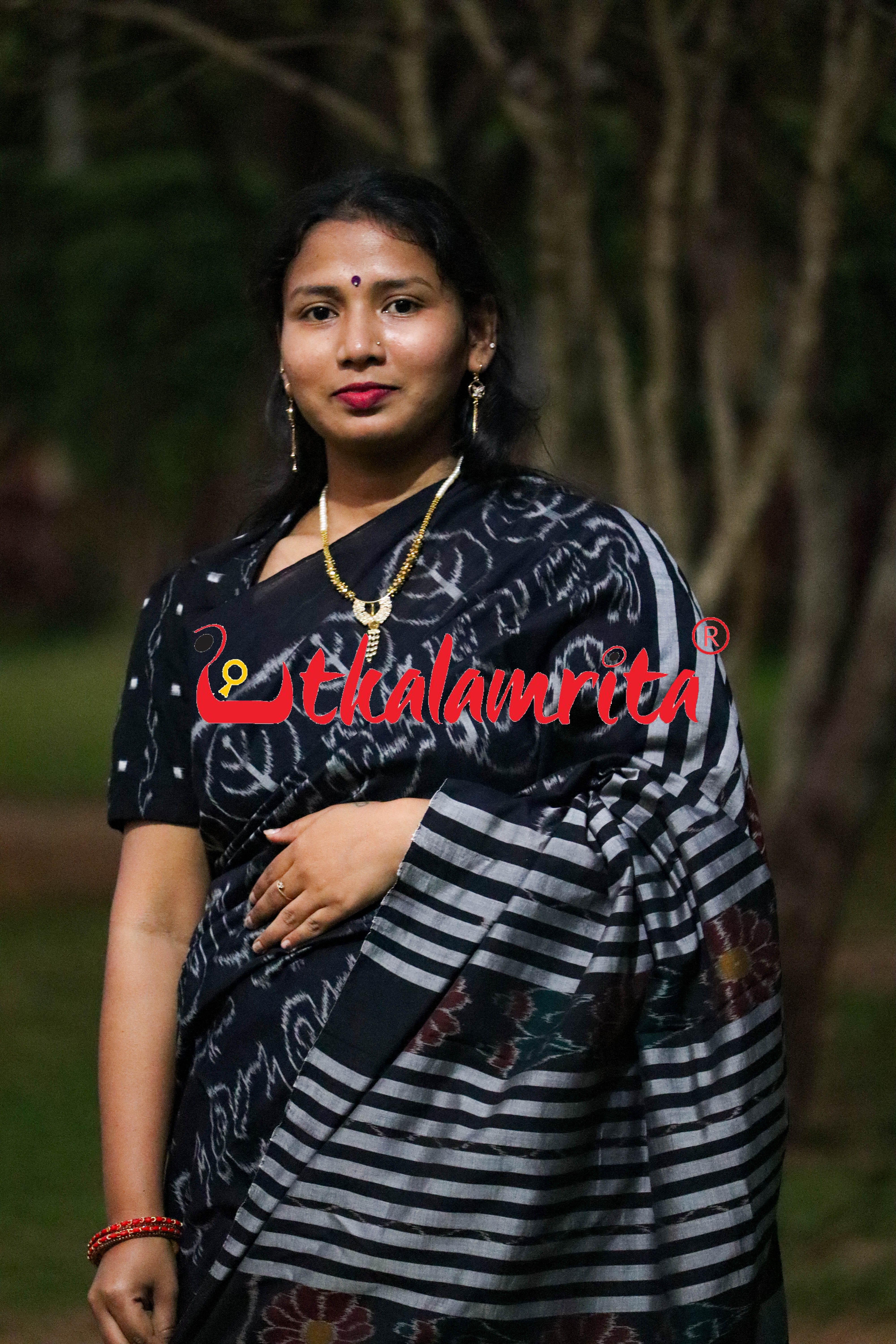 Black Nabakothi Khandua Cotton Saree
