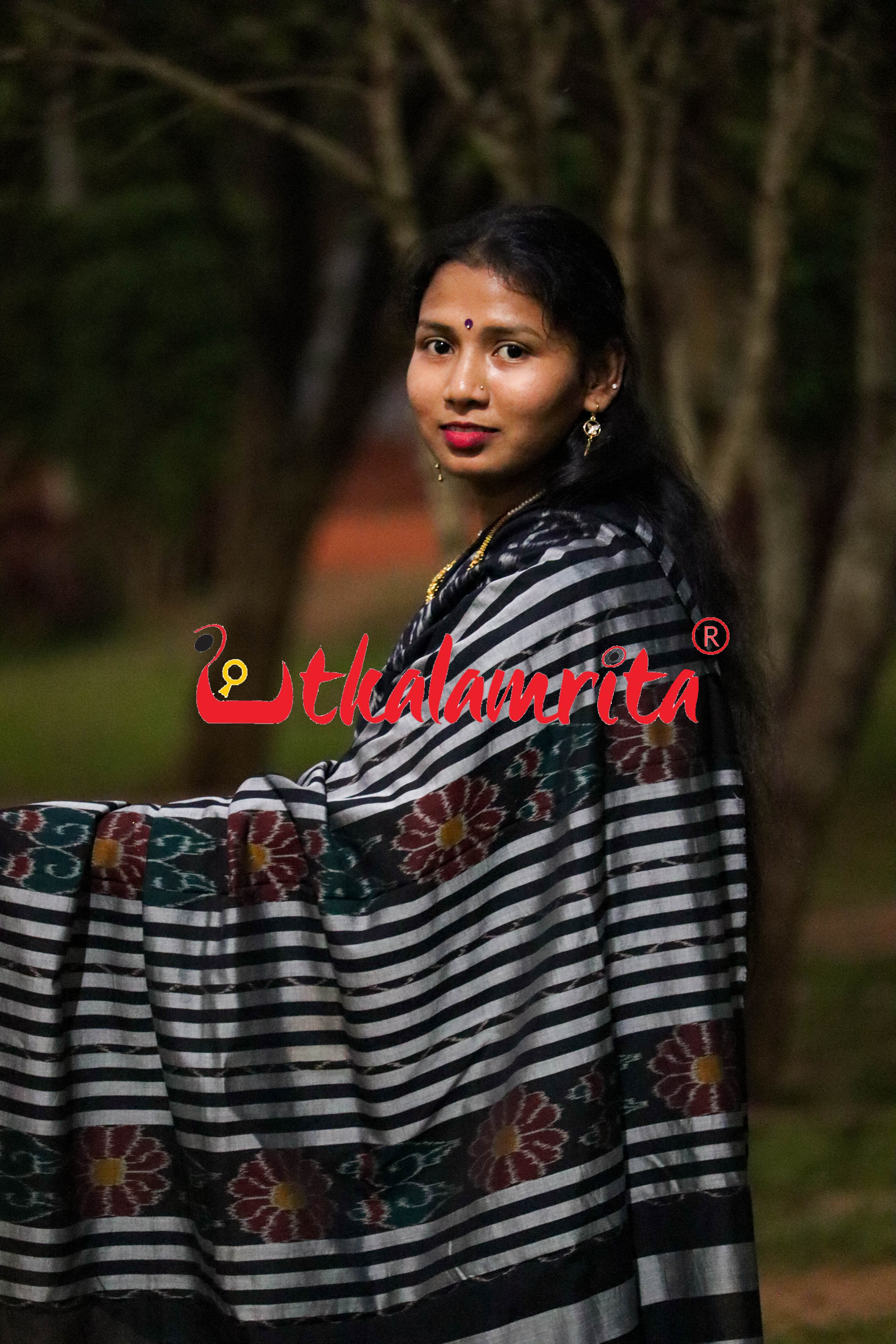 Black Nabakothi Khandua Cotton Saree