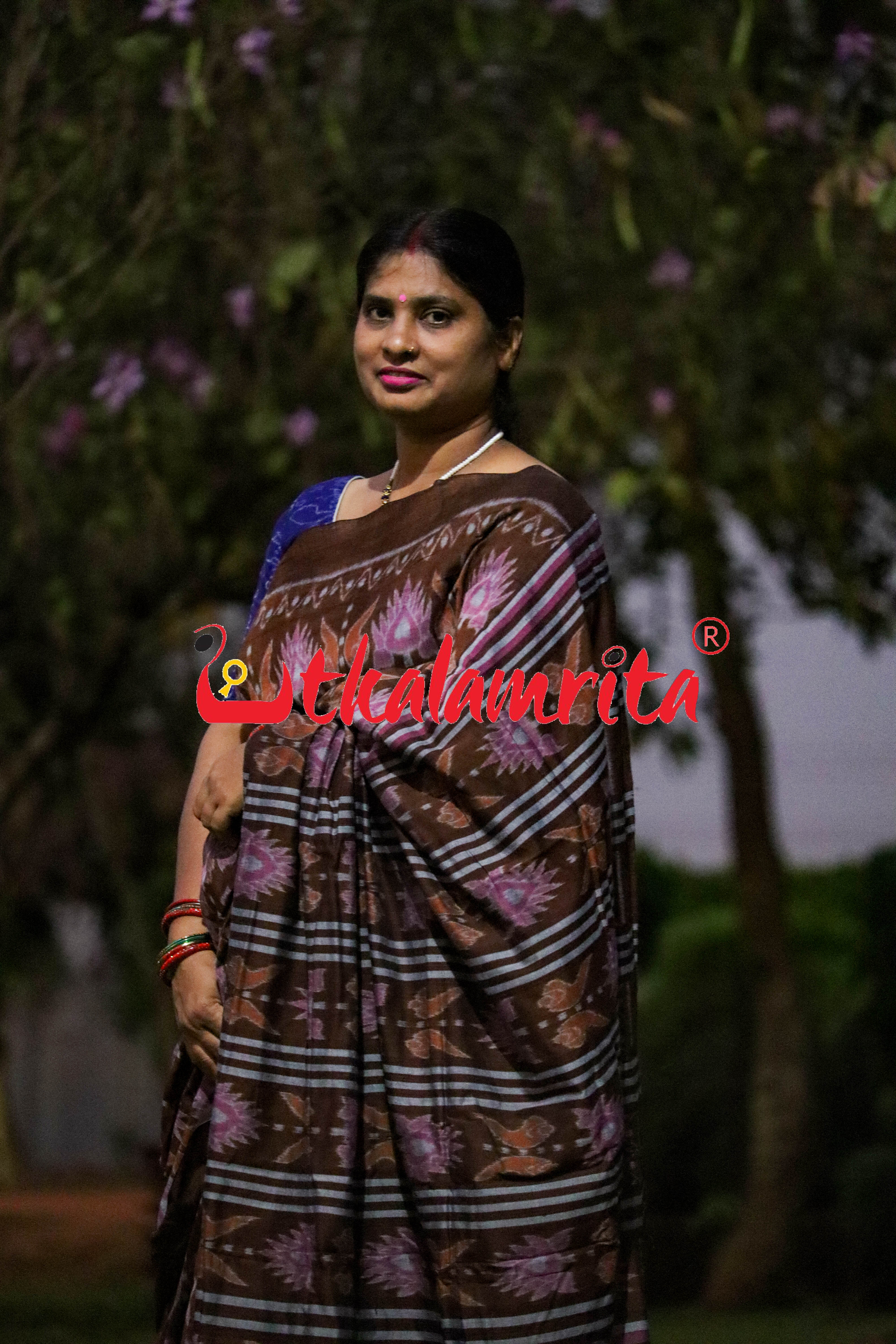 Coffee Jodi Sankha Khandua Cotton Saree