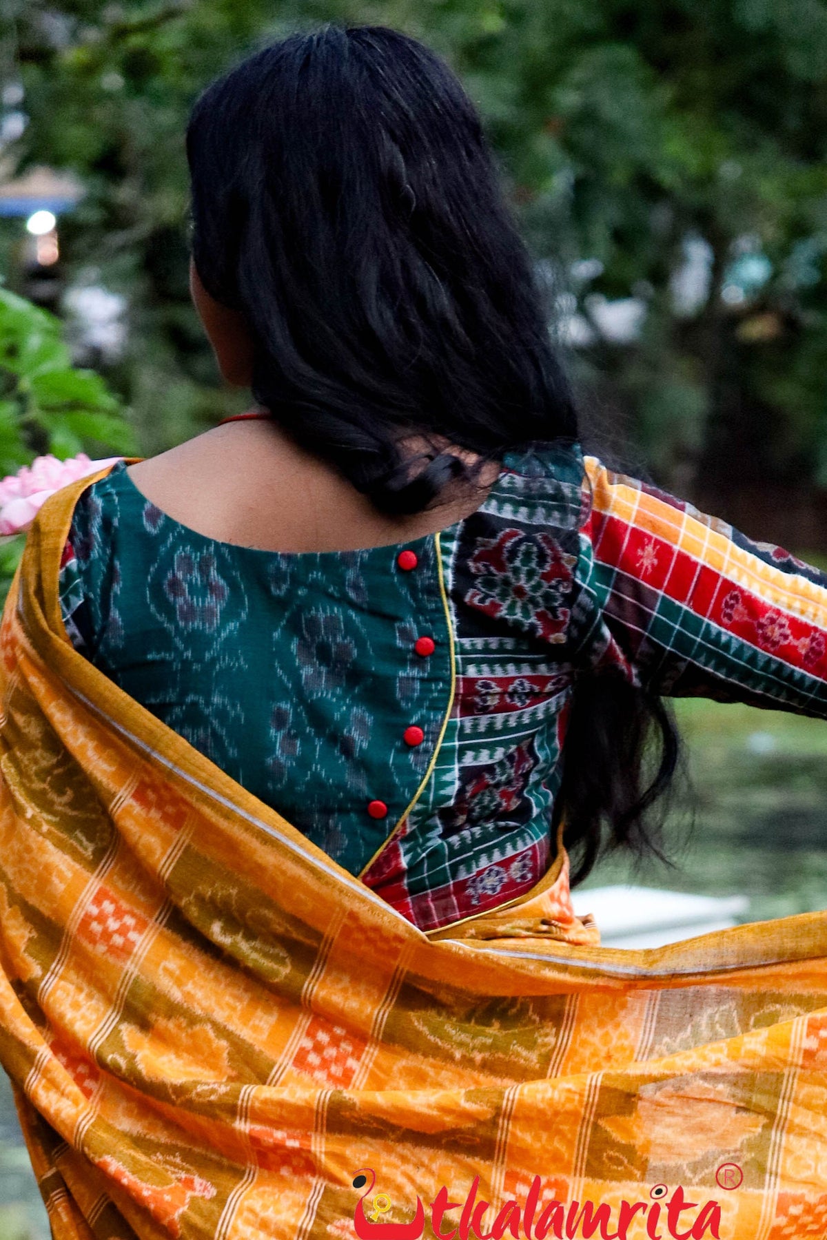 Forest Green with Utakal Laxmi Designer (Blouse)