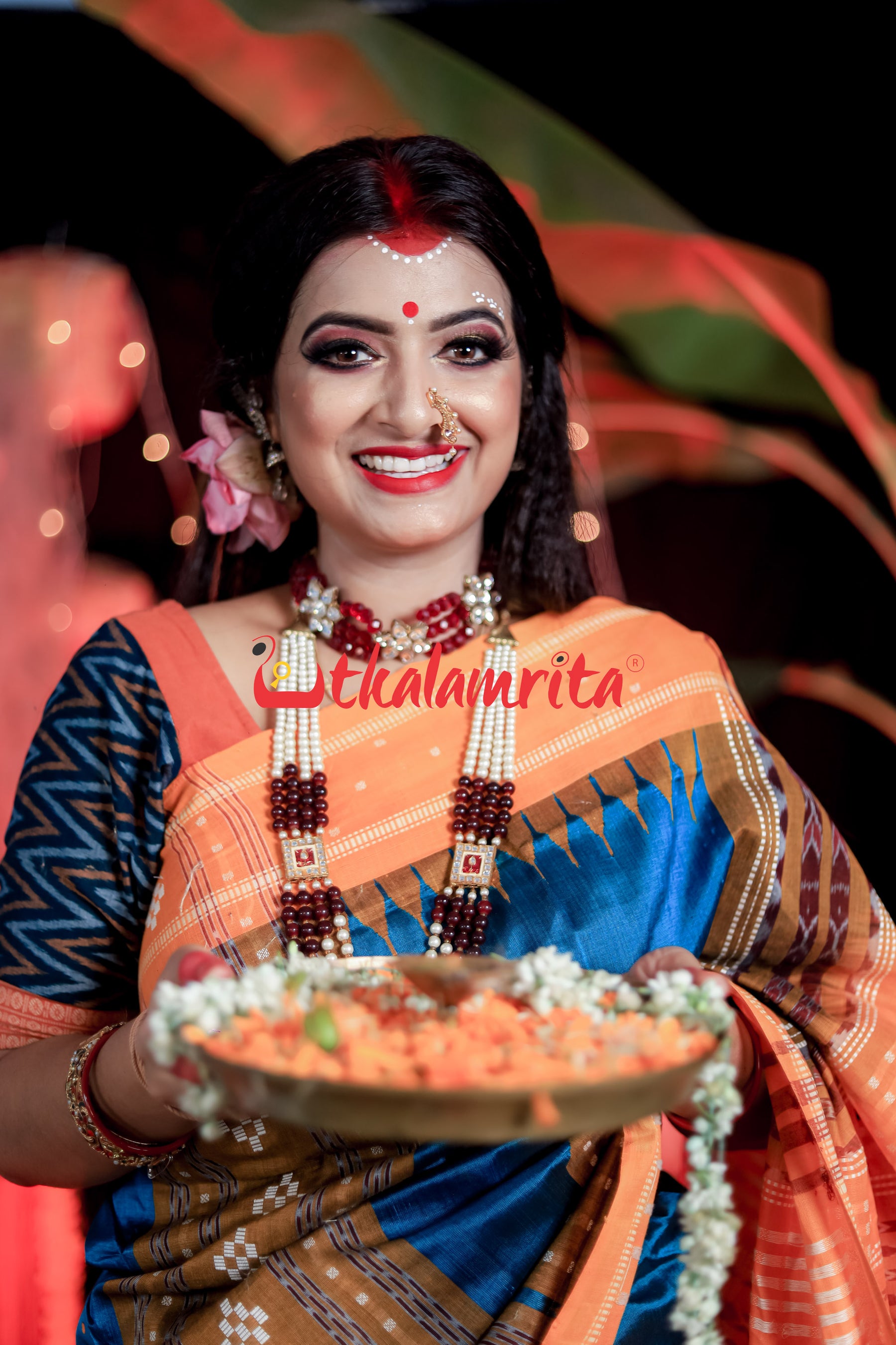 Sumati Blue Taj Mahal Sambalpuri Bapta Saree