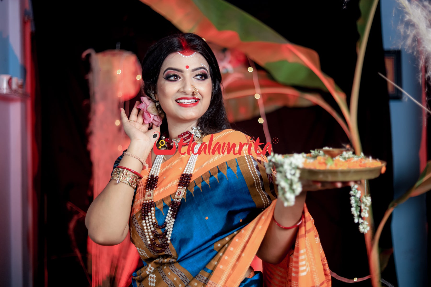 Sumati Blue Taj Mahal Sambalpuri Bapta Saree