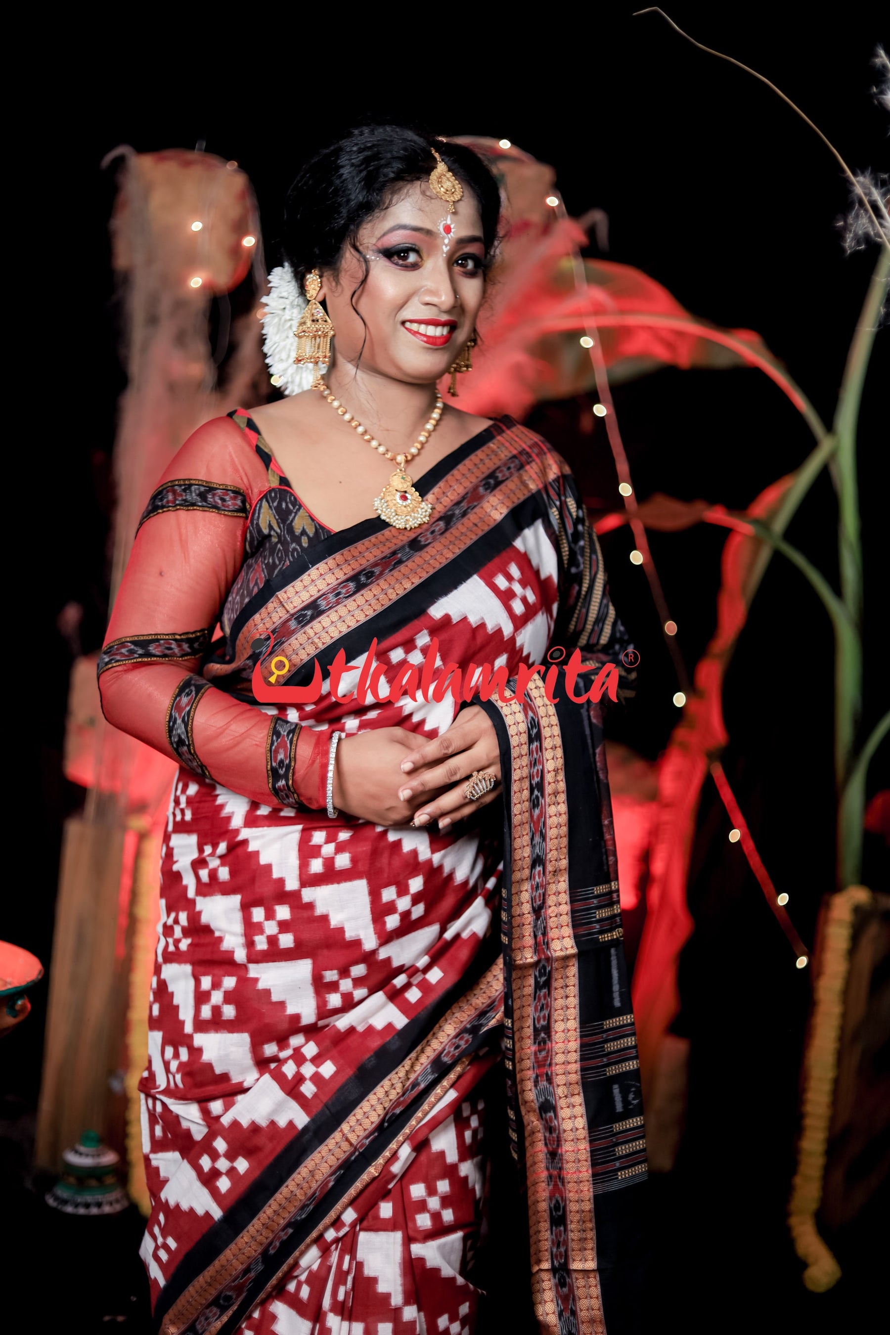 Diagonal Pasapali Maroon White Cotton Saree