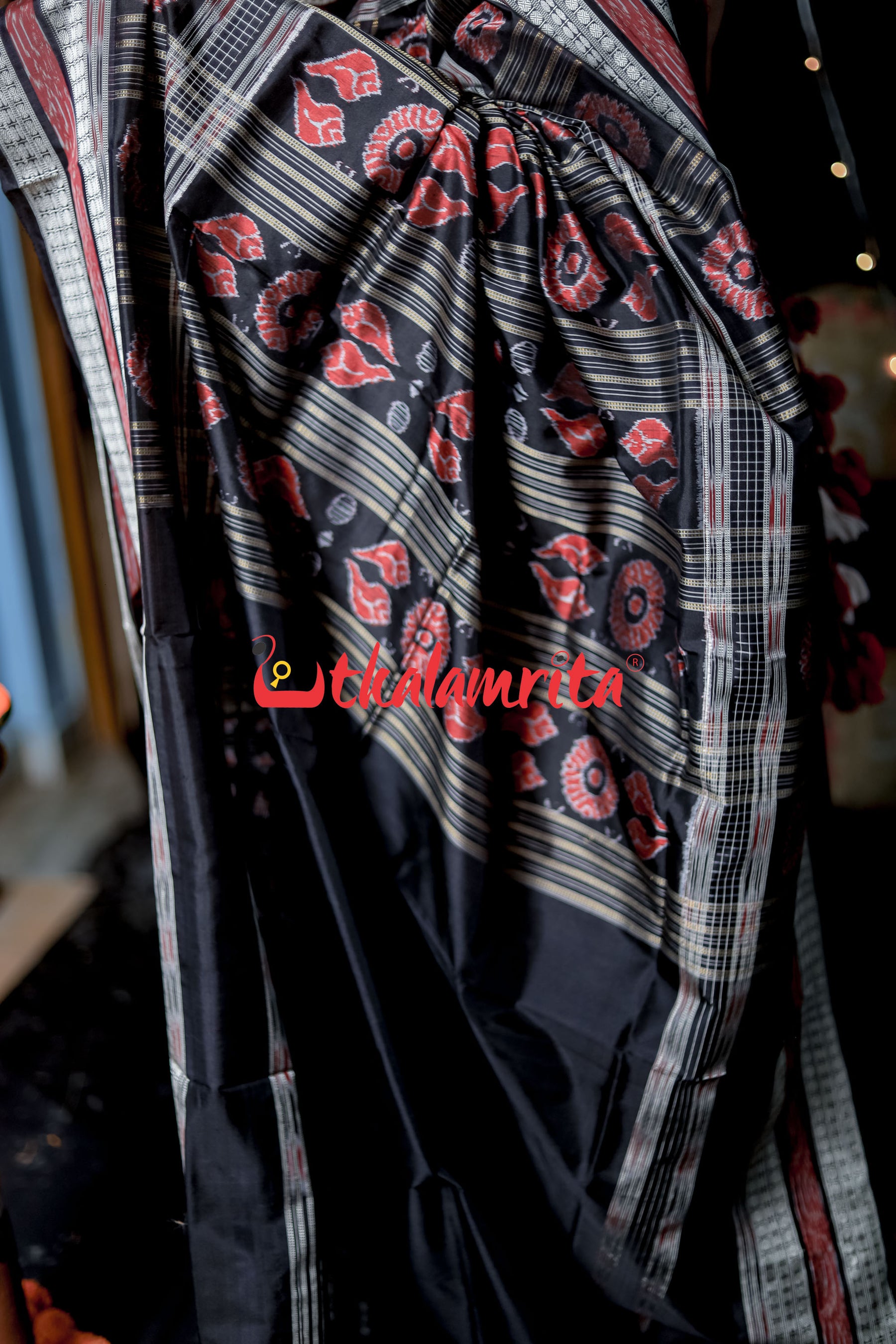Black Pasapali Border Bichitra Sambalpuri Silk