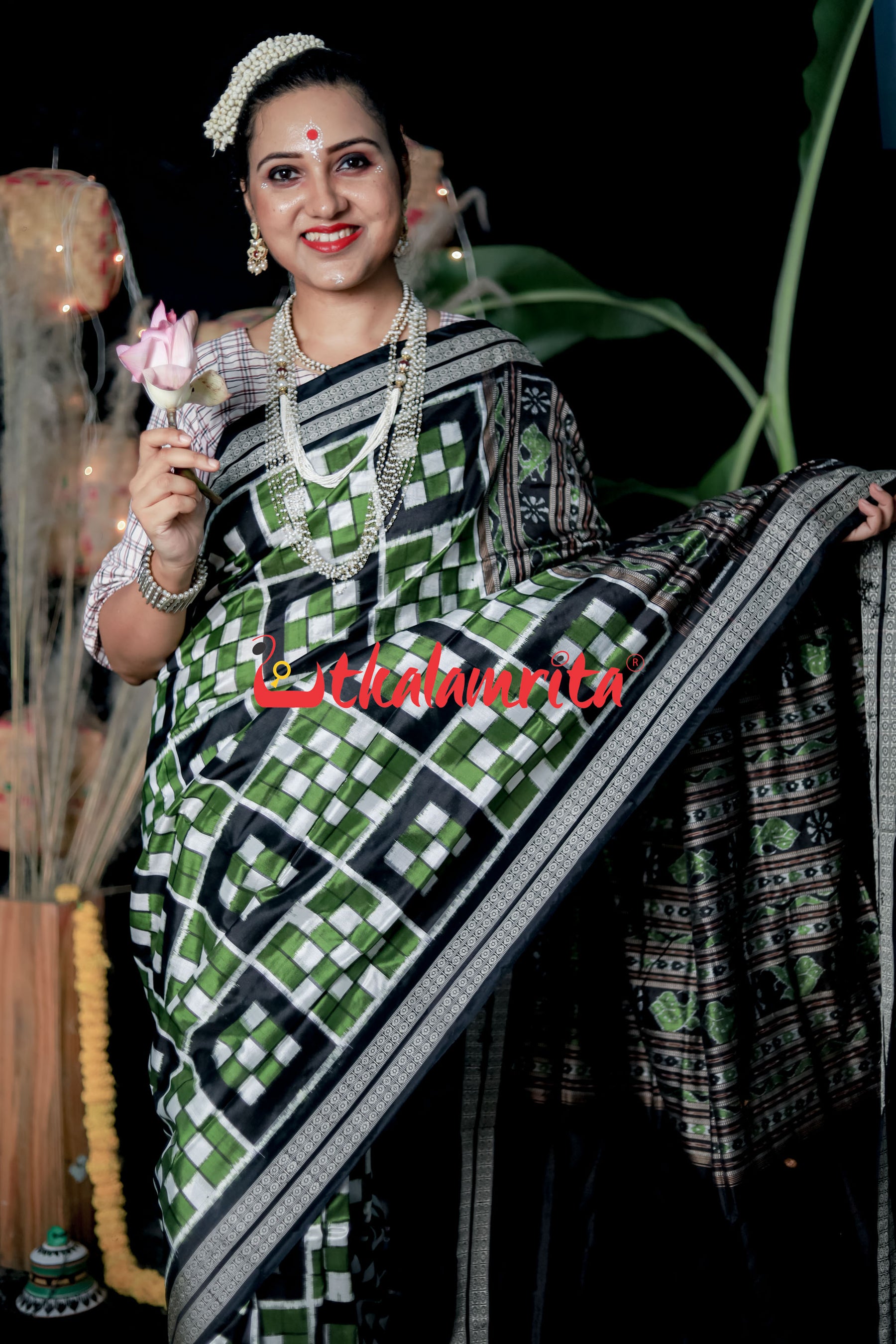 7 Kuthi Mehendi Sambalpuri Silk Saree